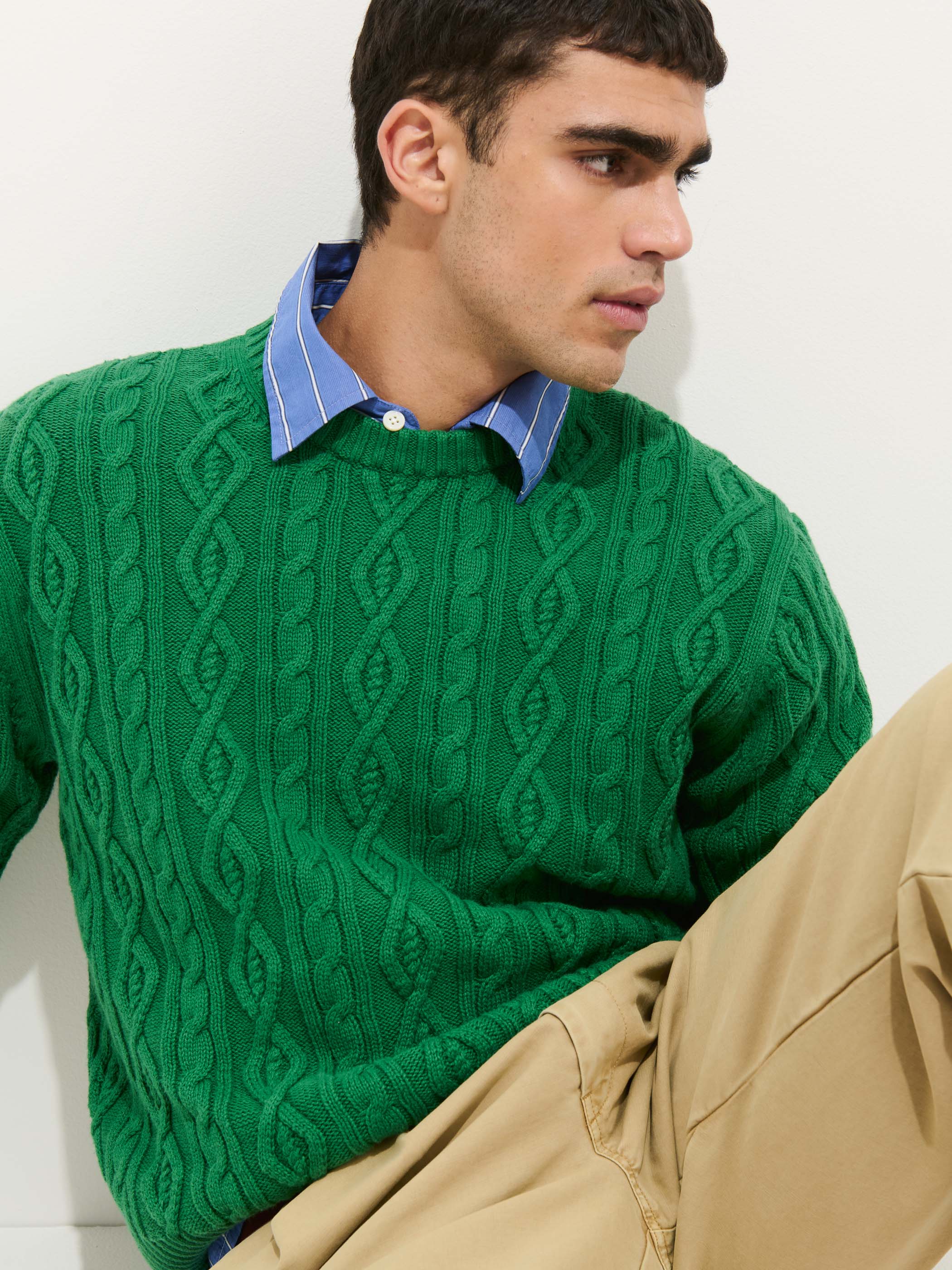 Aaron Cable Sweater in Cotton - Image 5