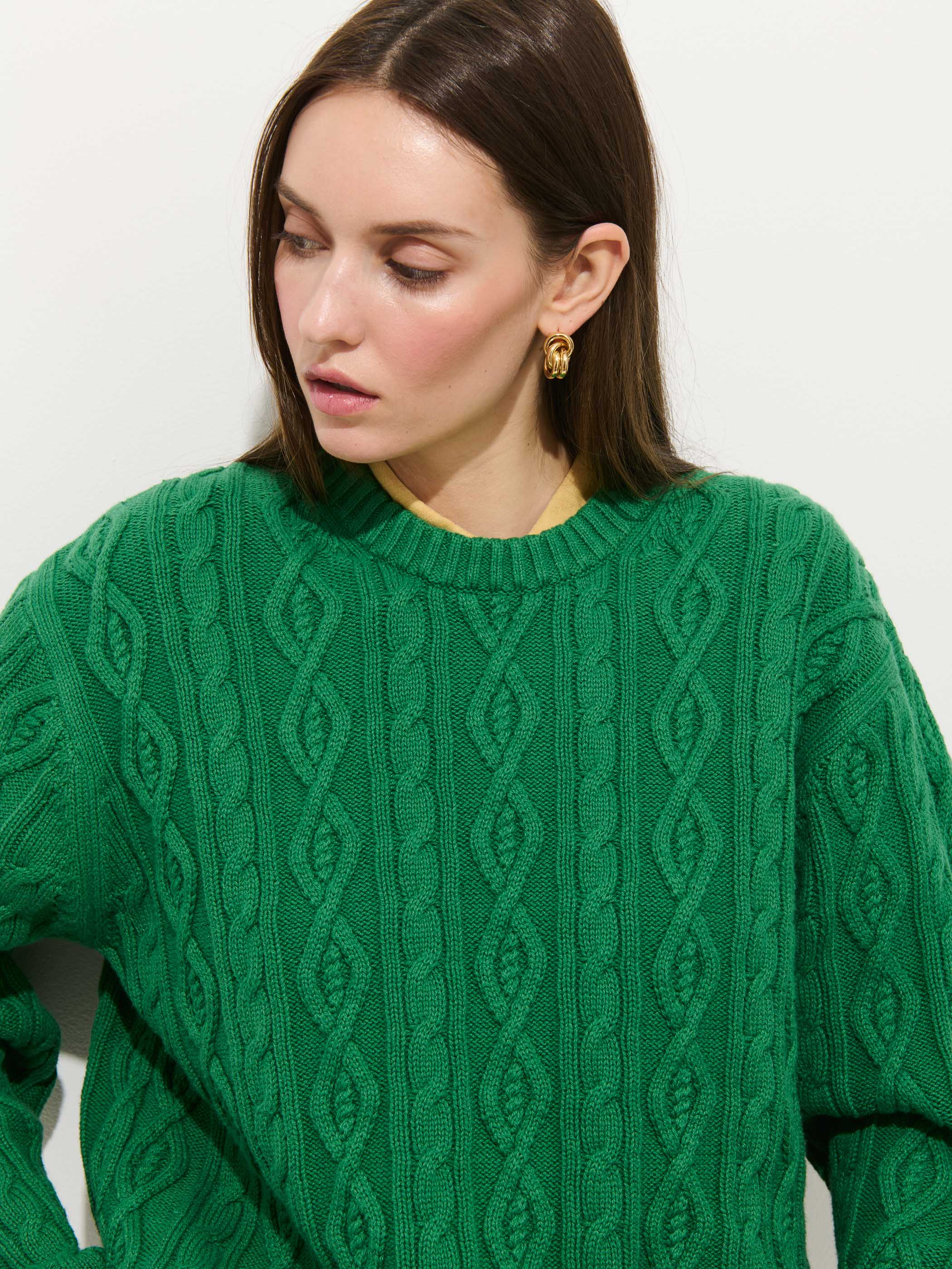 Aaron Cable Sweater in Cotton - Image 7