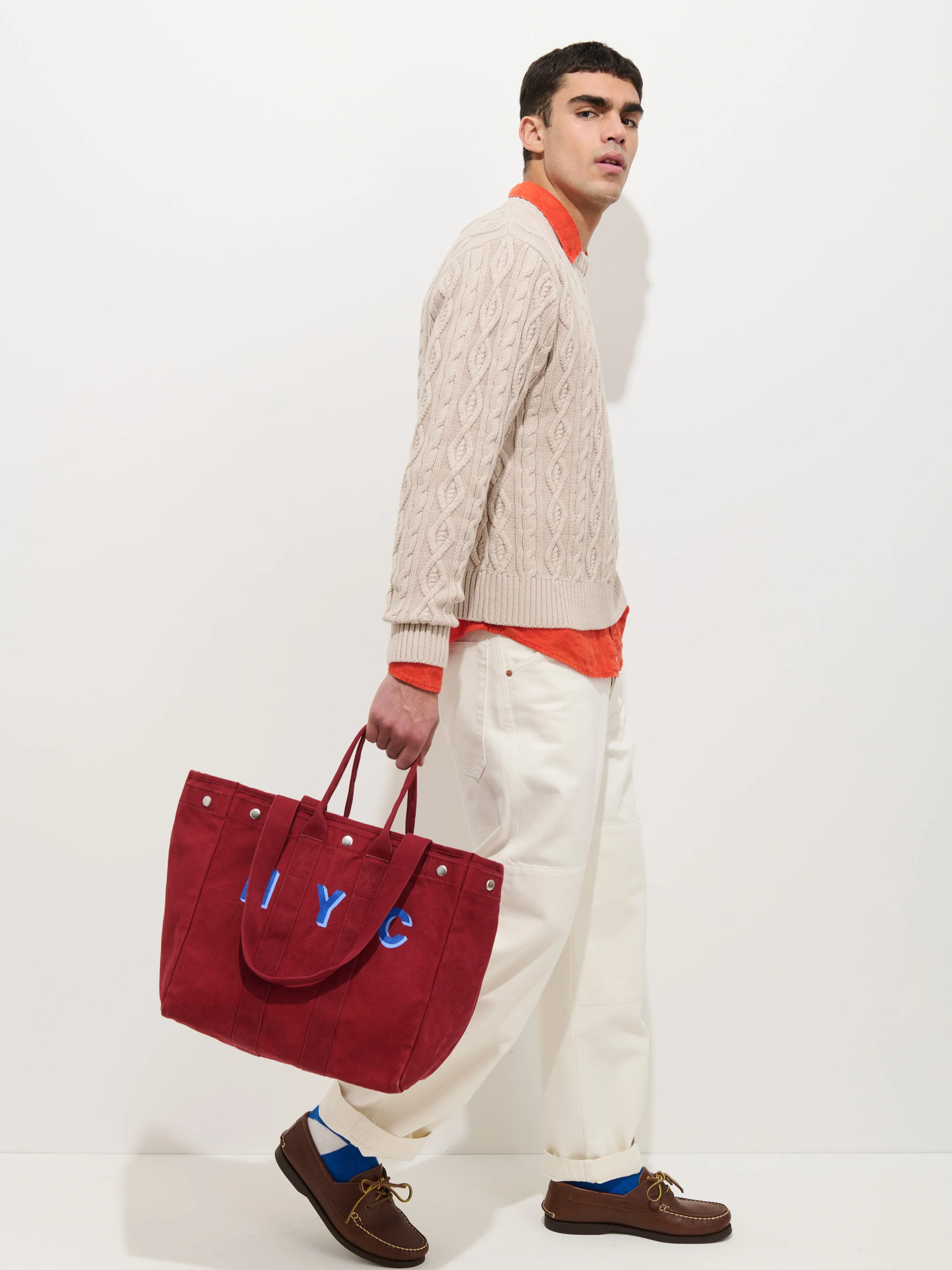 Aaron Cable Sweater in Cotton - Image 6