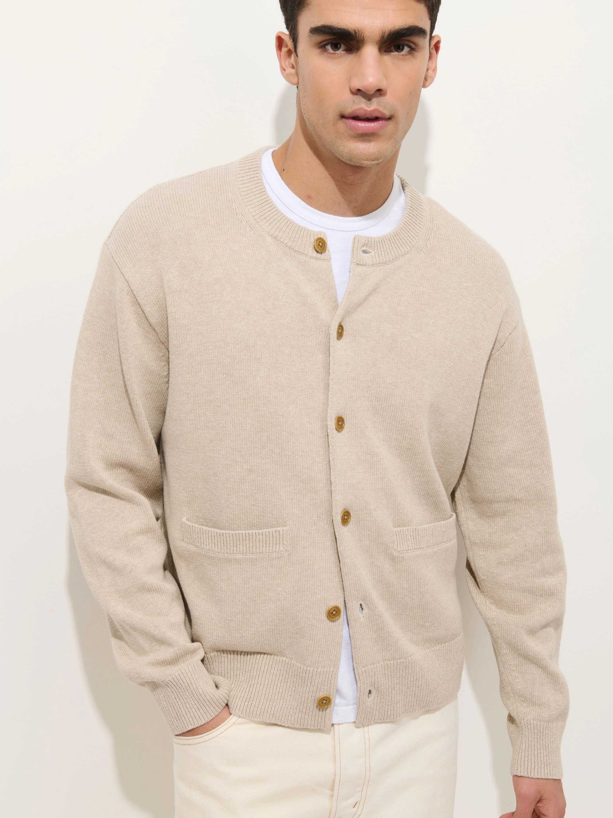 Aaron Cardigan In Cotton Linen - Image 3