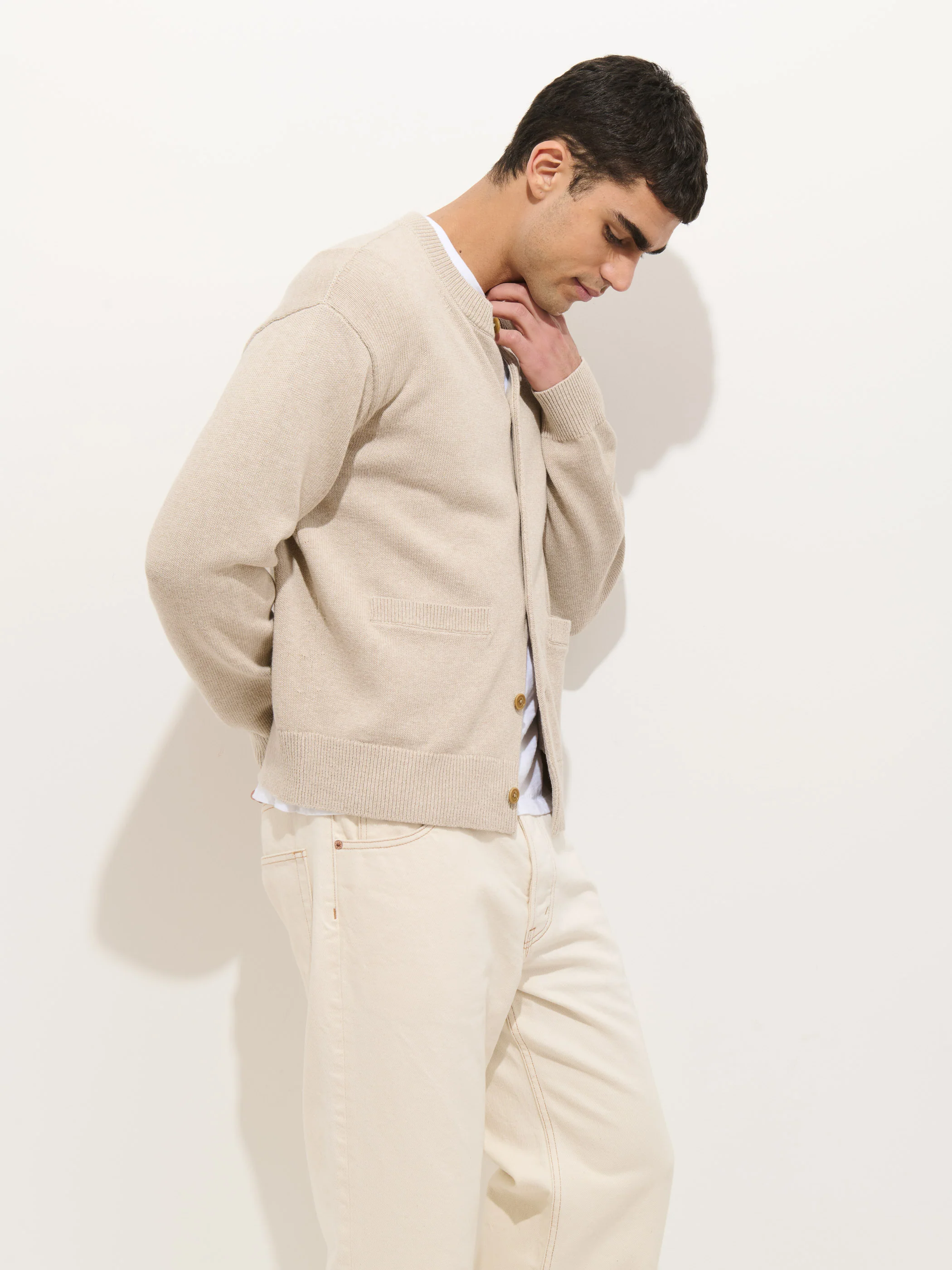 Aaron Cardigan In Cotton Linen - Image 4