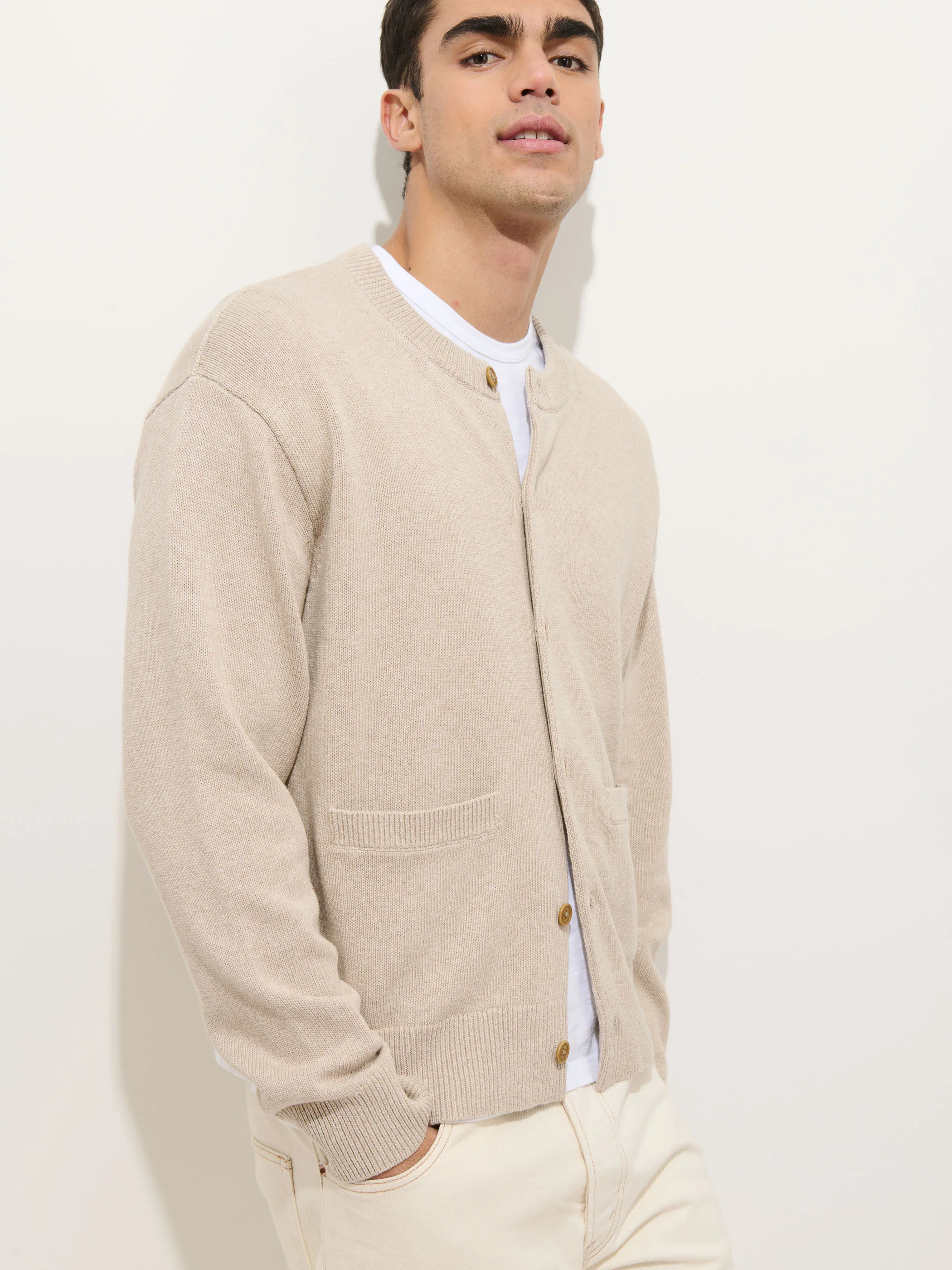 Aaron Cardigan In Cotton Linen - Image 5