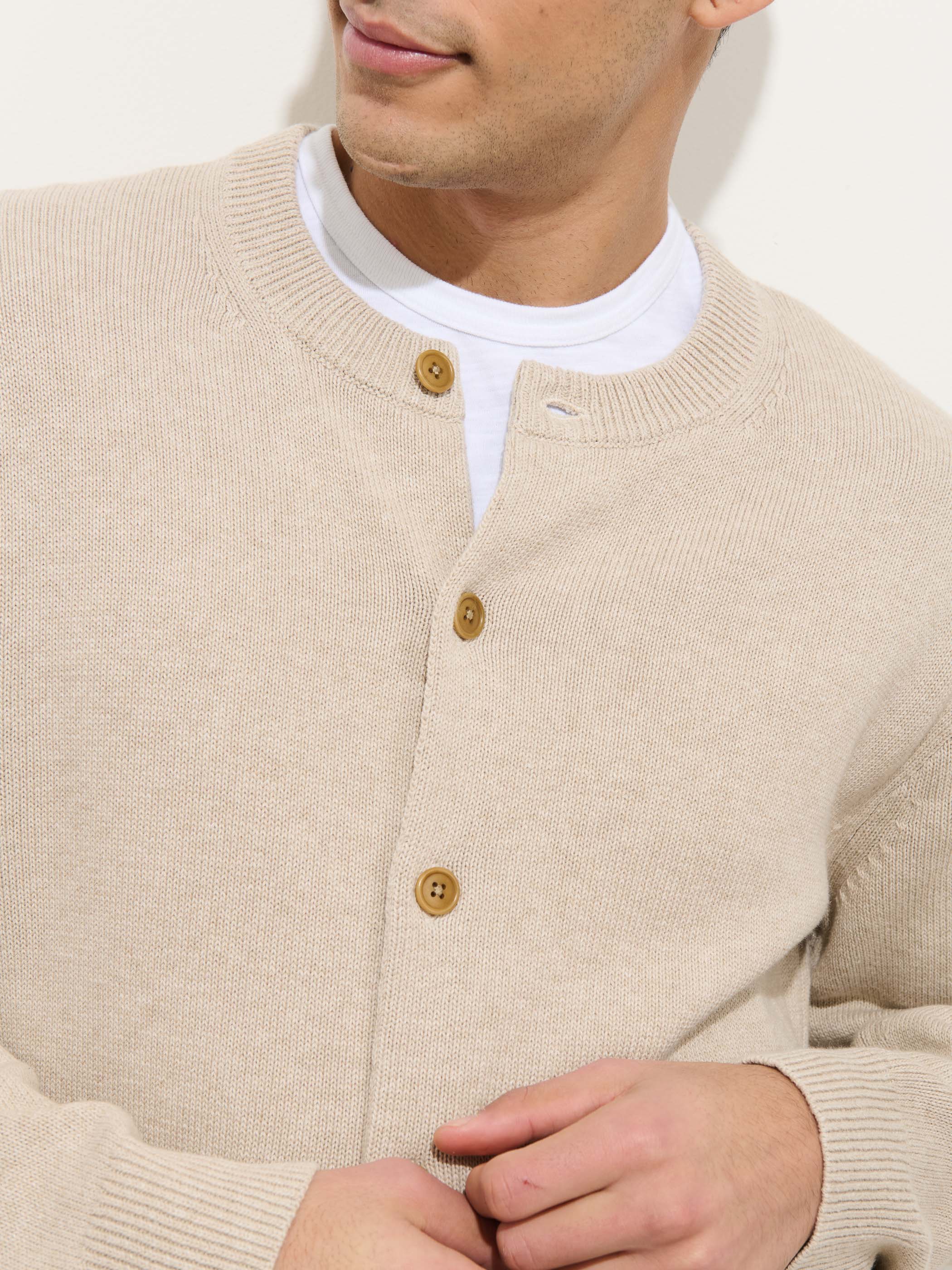 Aaron Cardigan In Cotton Linen - Image 6