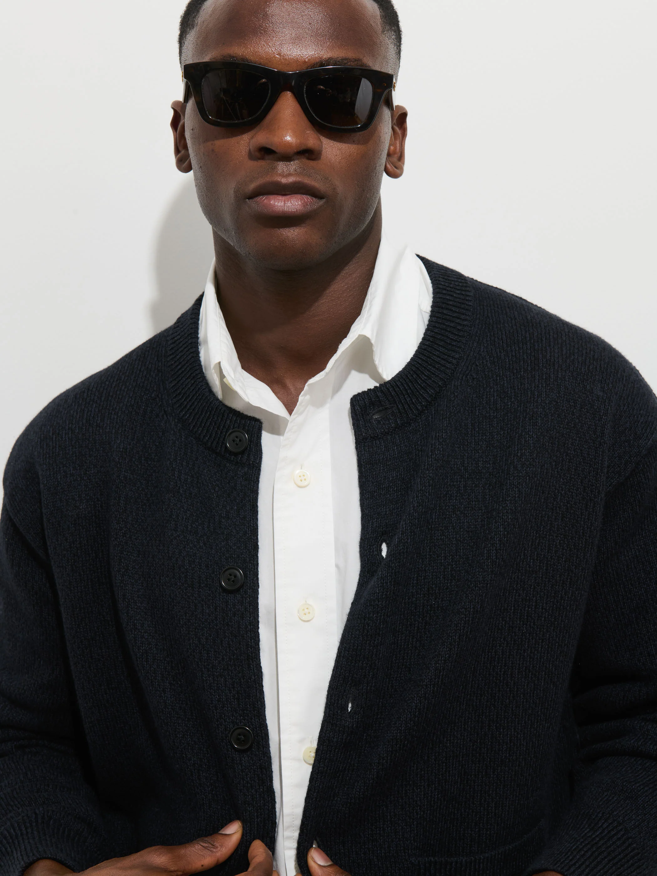 Aaron Marled Cardigan In Cotton Linen - Image 5