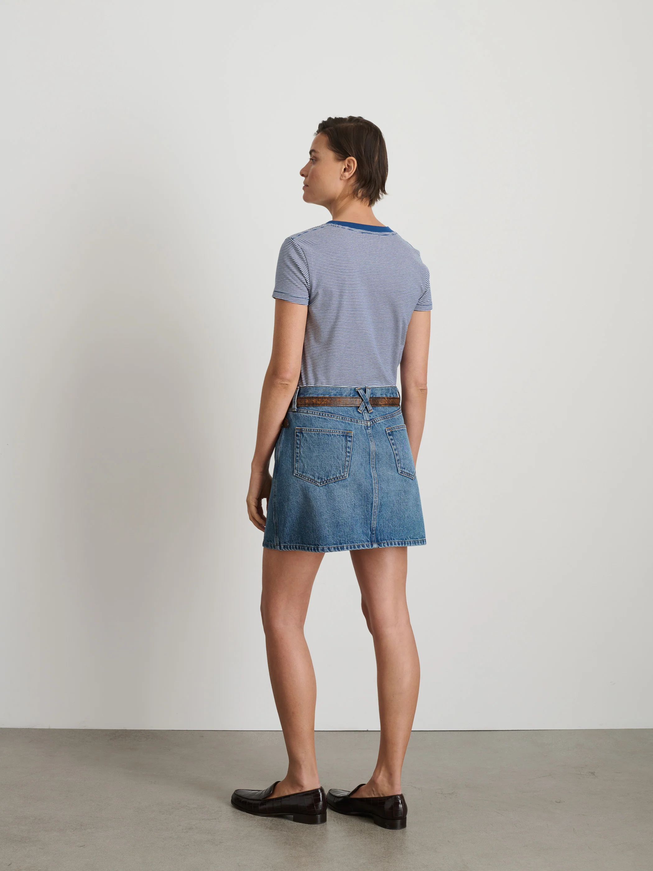 Andie Mini Skirt in Denim - Image 5