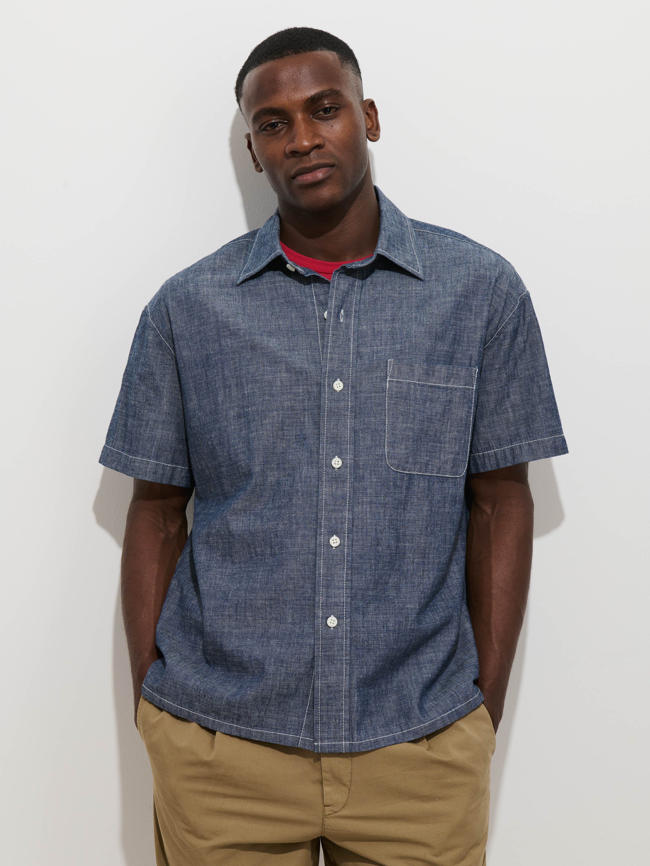 Franklin Short Sleeve Shirt In Chambray