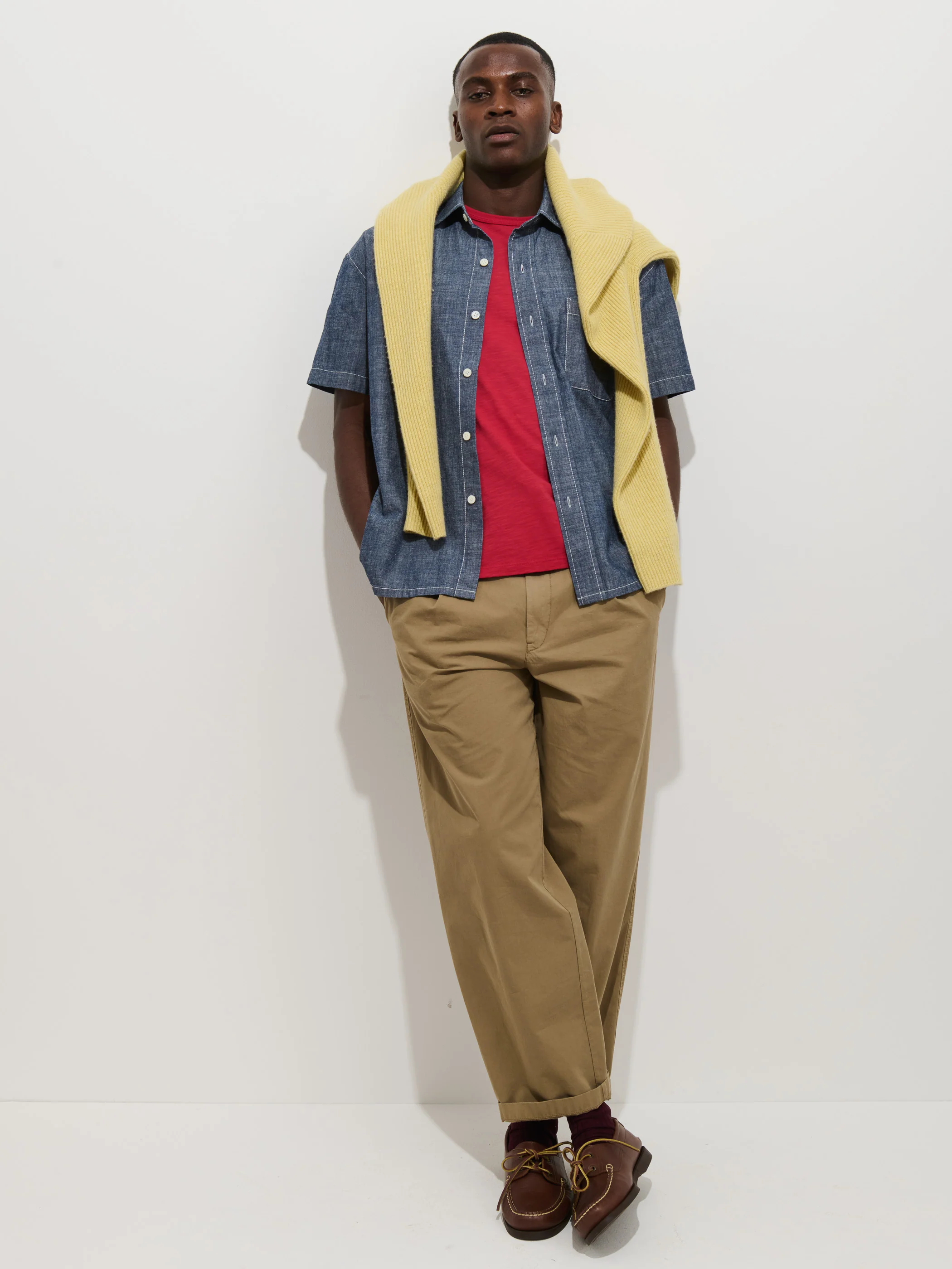 Franklin Short Sleeve Shirt In Chambray - Image 3
