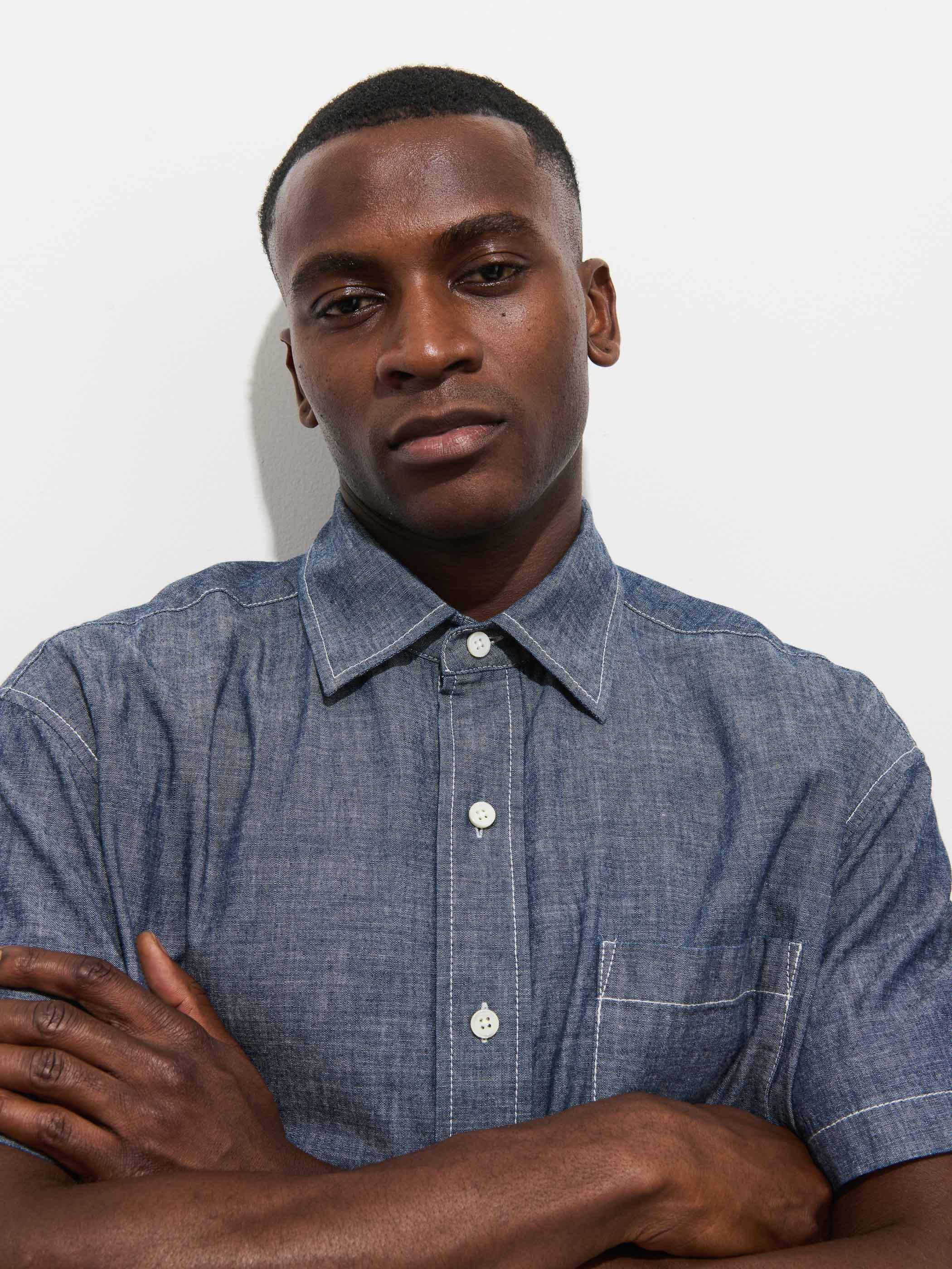 Franklin Short Sleeve Shirt In Chambray - Image 6