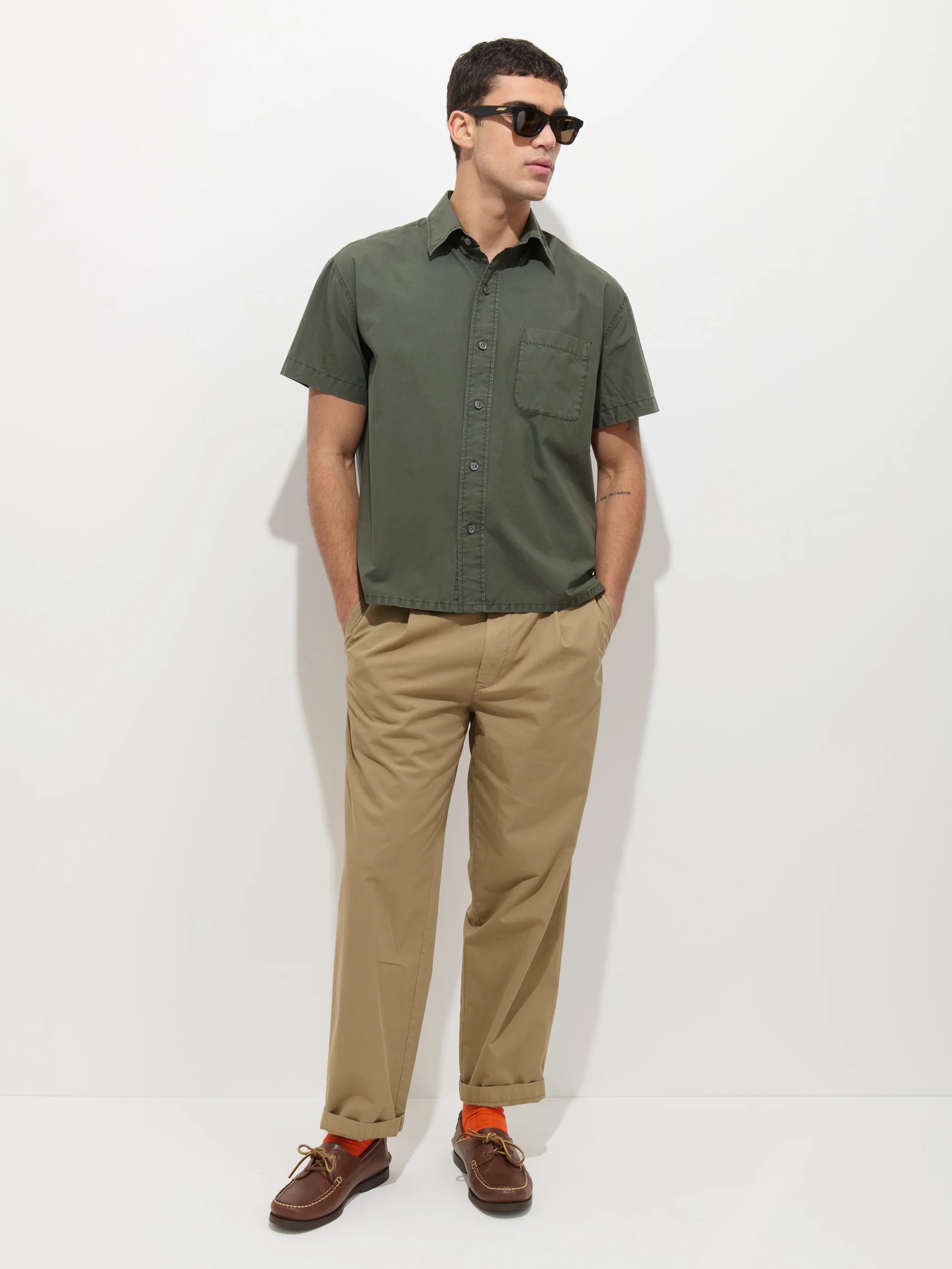 Franklin Short Sleeve Shirt In Paper Poplin - Image 3