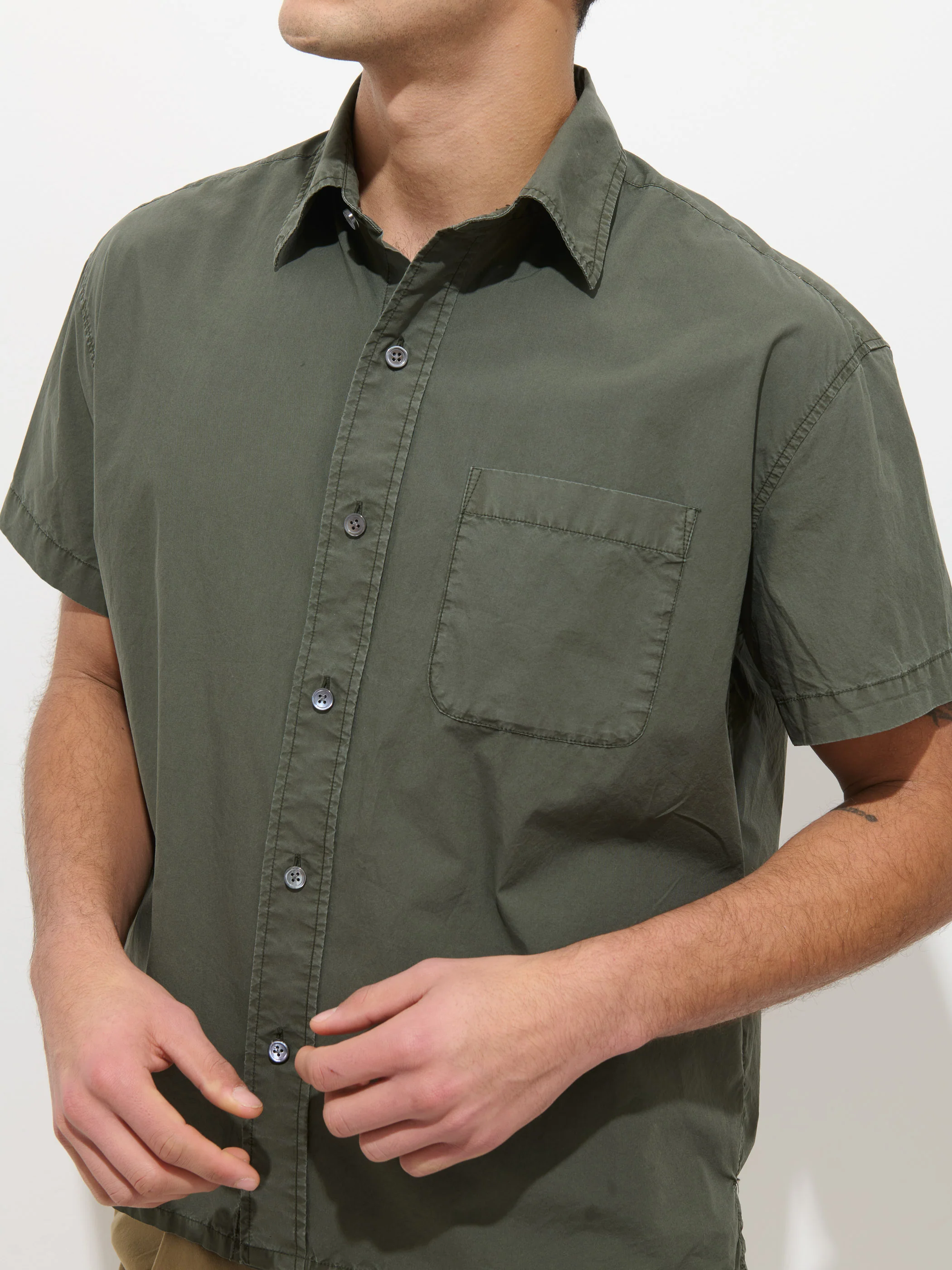 Franklin Short Sleeve Shirt In Paper Poplin - Image 5