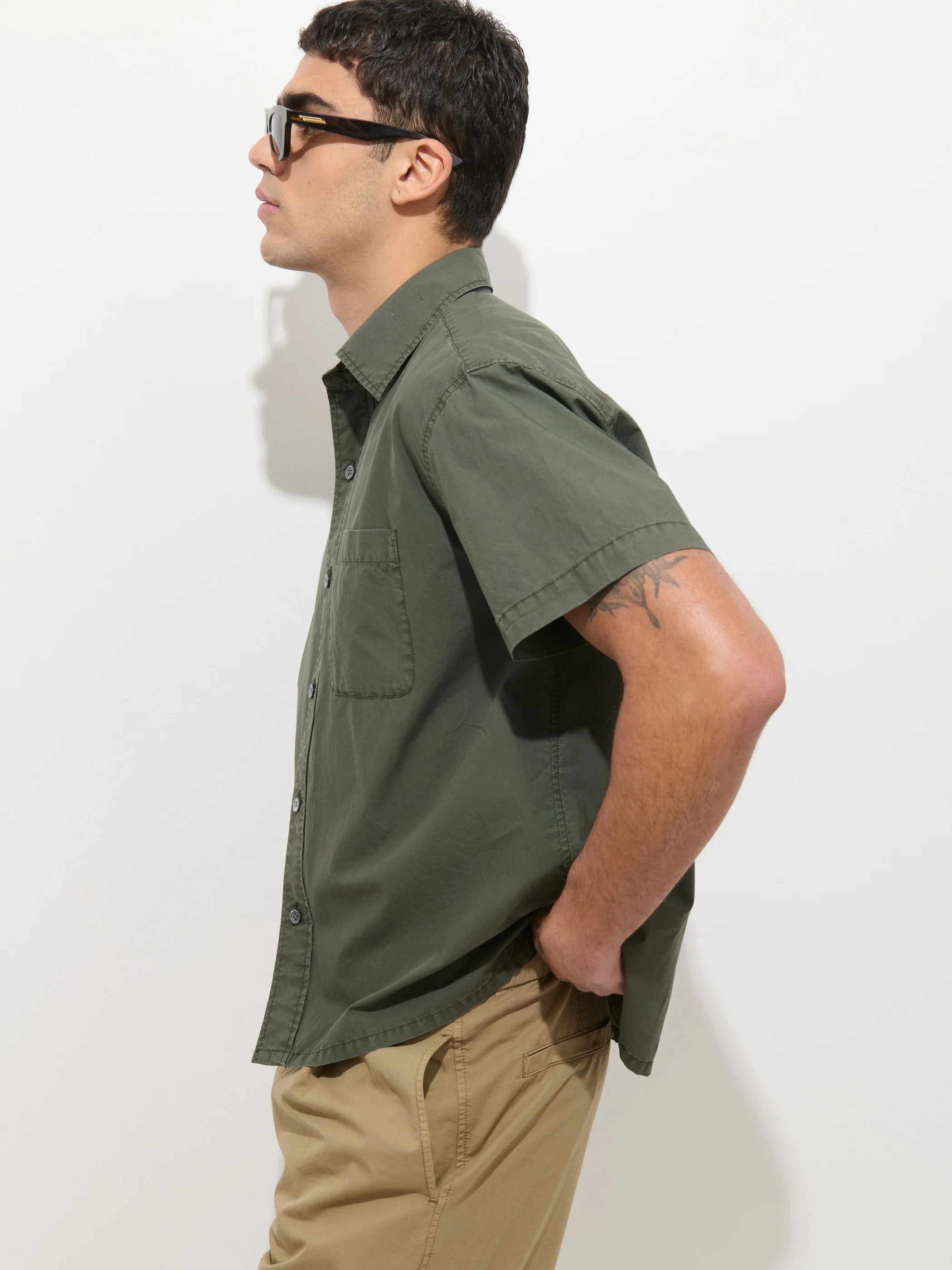 Franklin Short Sleeve Shirt In Paper Poplin - Image 6