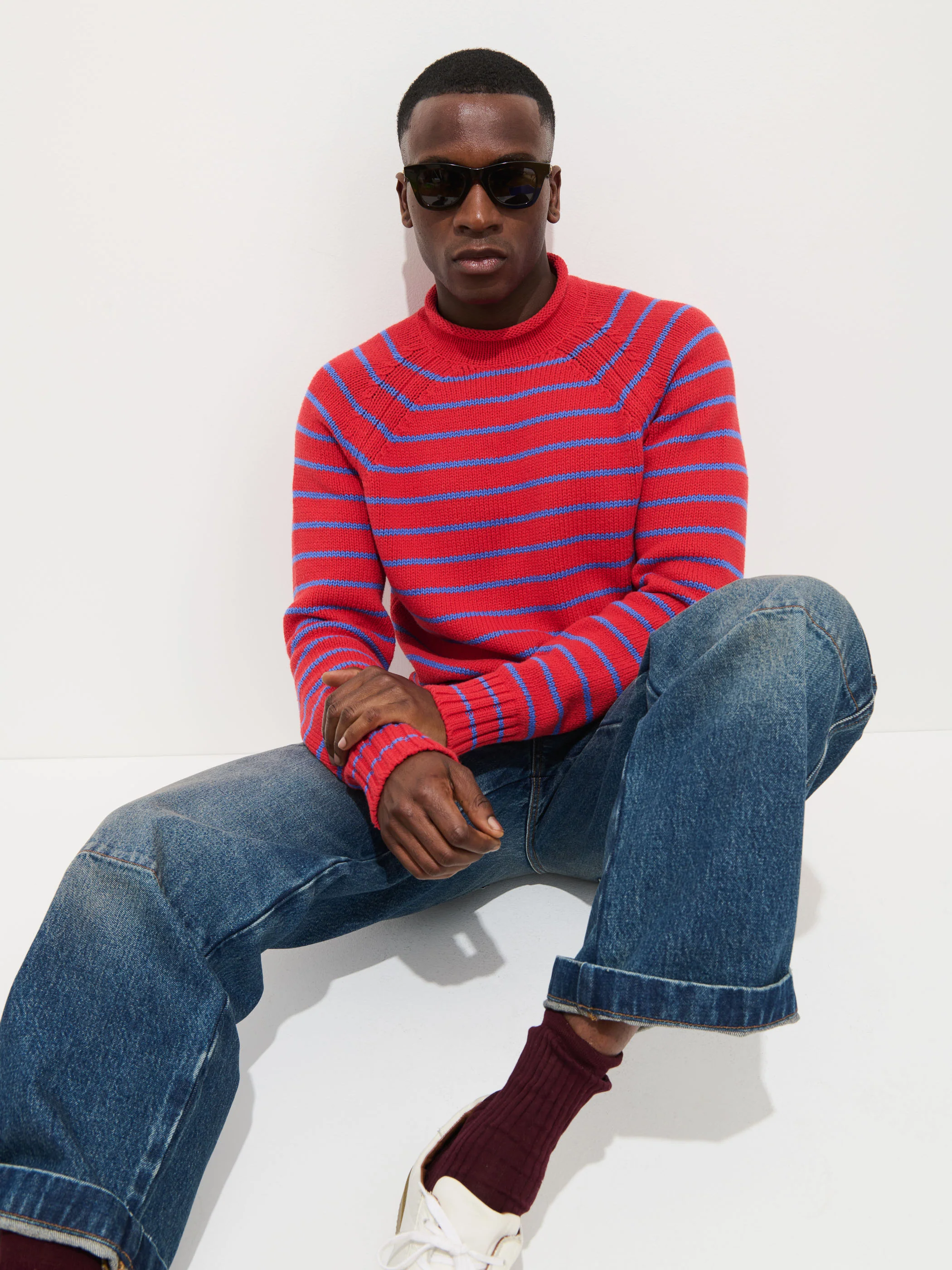 Alex Striped Rollneck In Cotton - Image 4