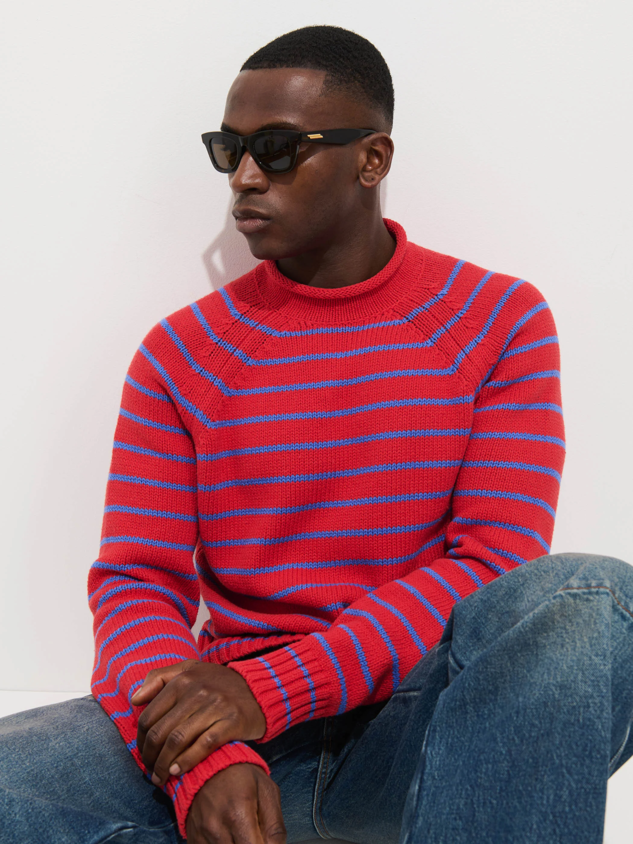 Alex Striped Rollneck In Cotton - Image 5