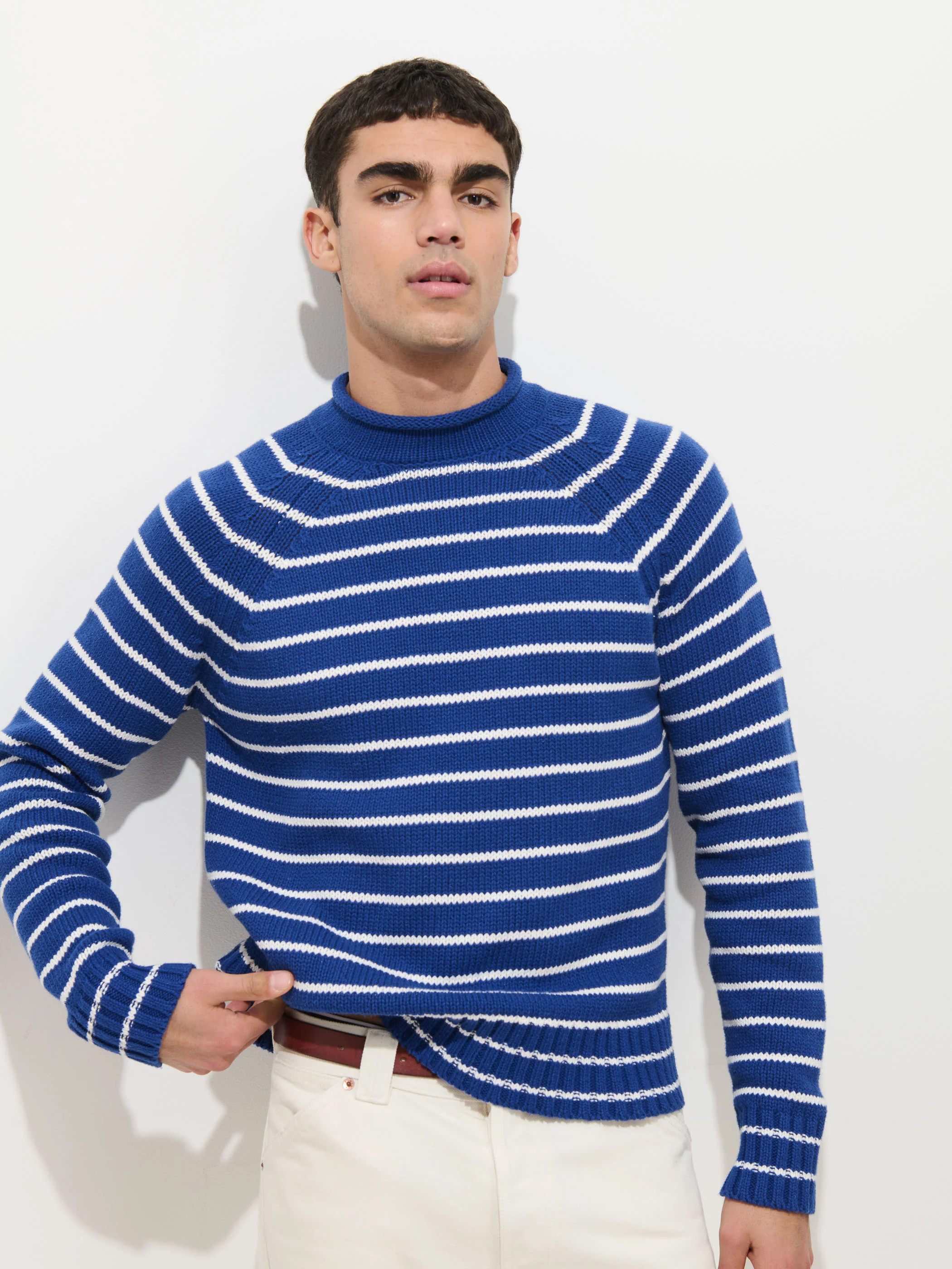 Alex Striped Rollneck In Cotton