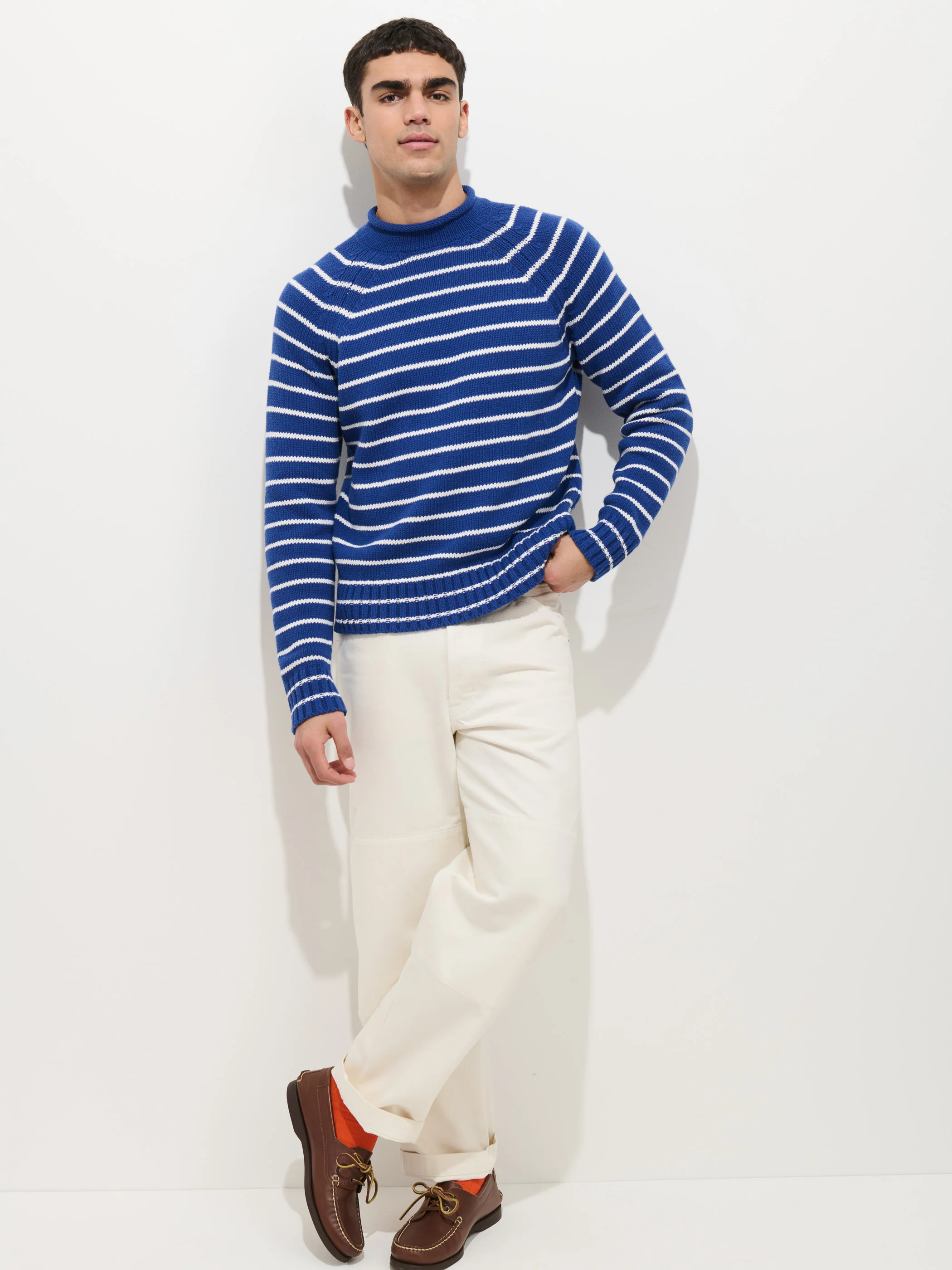 Alex Striped Rollneck In Cotton - Image 3
