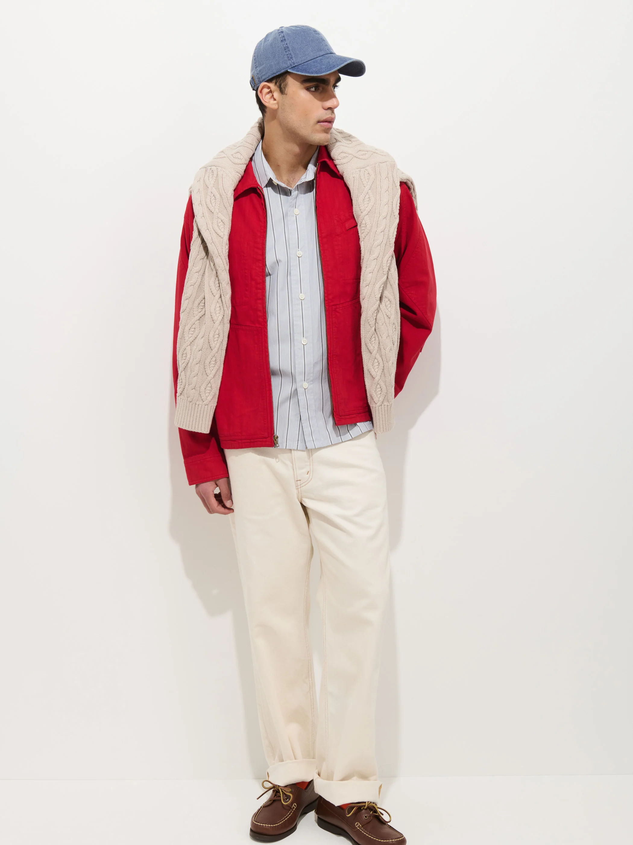 Andre Zip Jacket In Linen Twill - Image 3