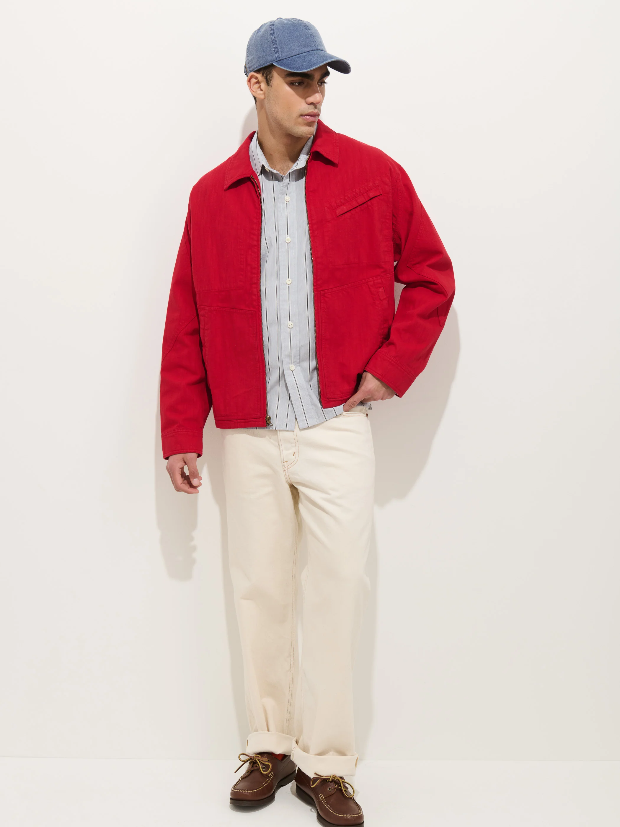 Andre Zip Jacket In Linen Twill - Image 4