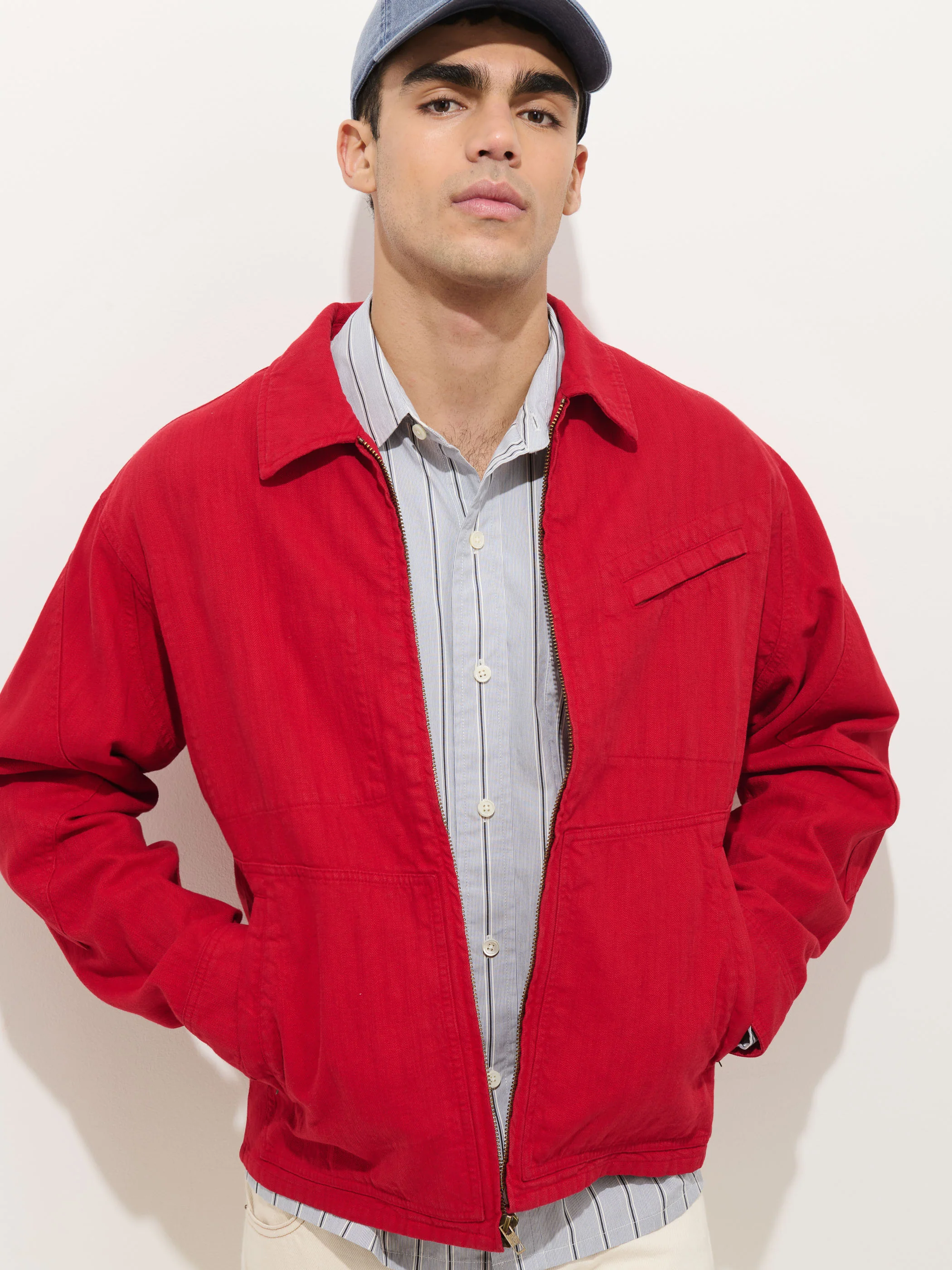Andre Zip Jacket In Linen Twill - Image 5