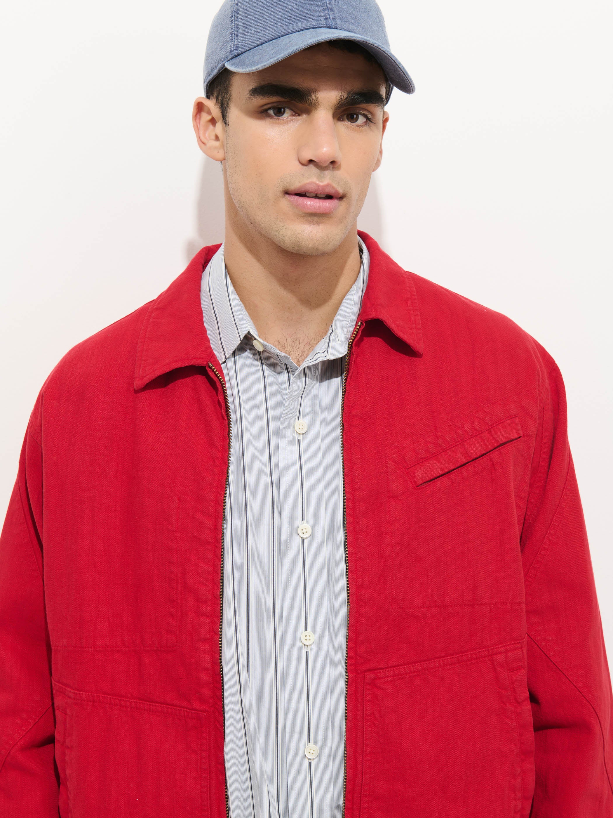 Andre Zip Jacket In Linen Twill - Image 6