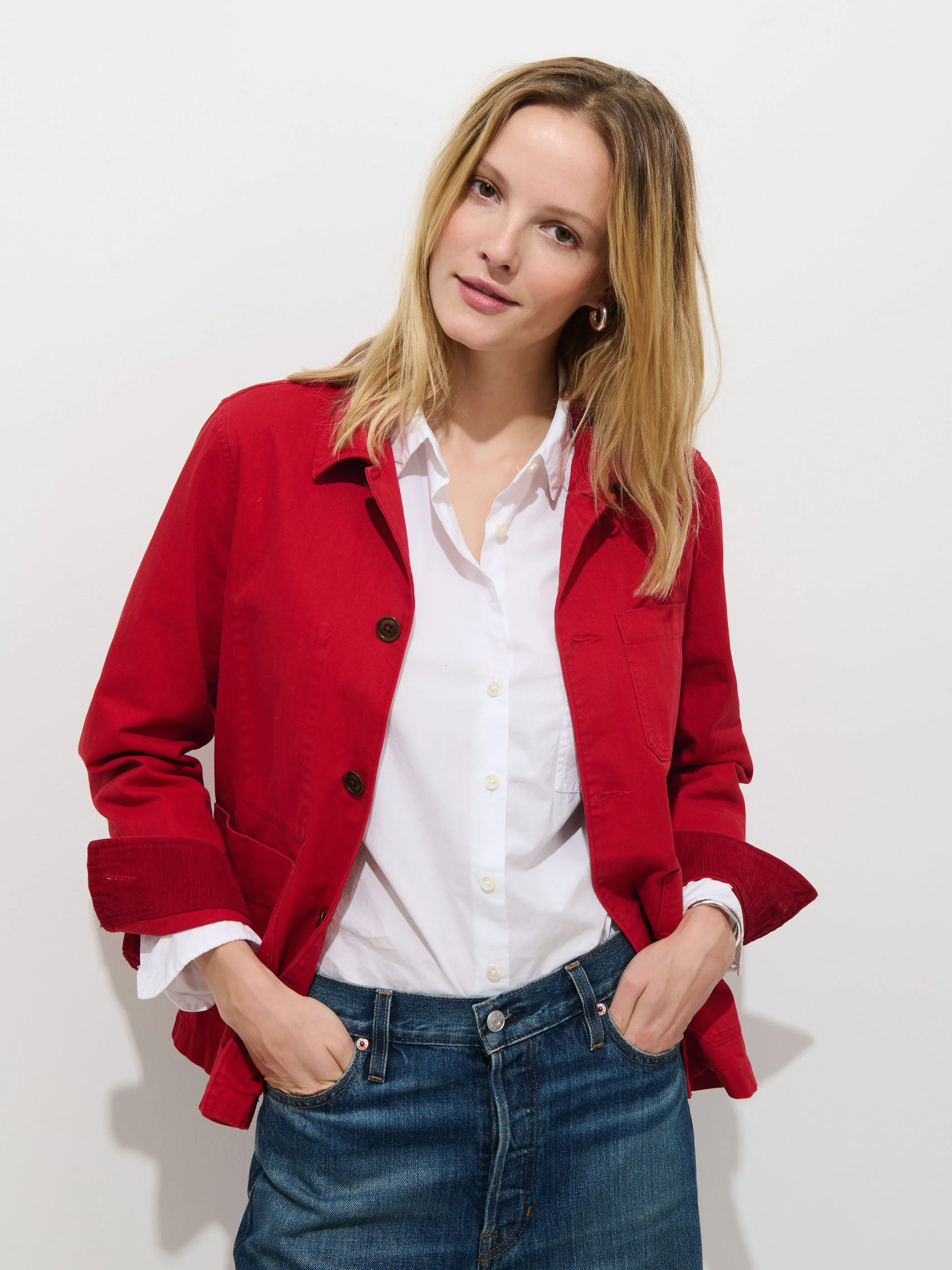 Britt Work Jacket In Herringbone
