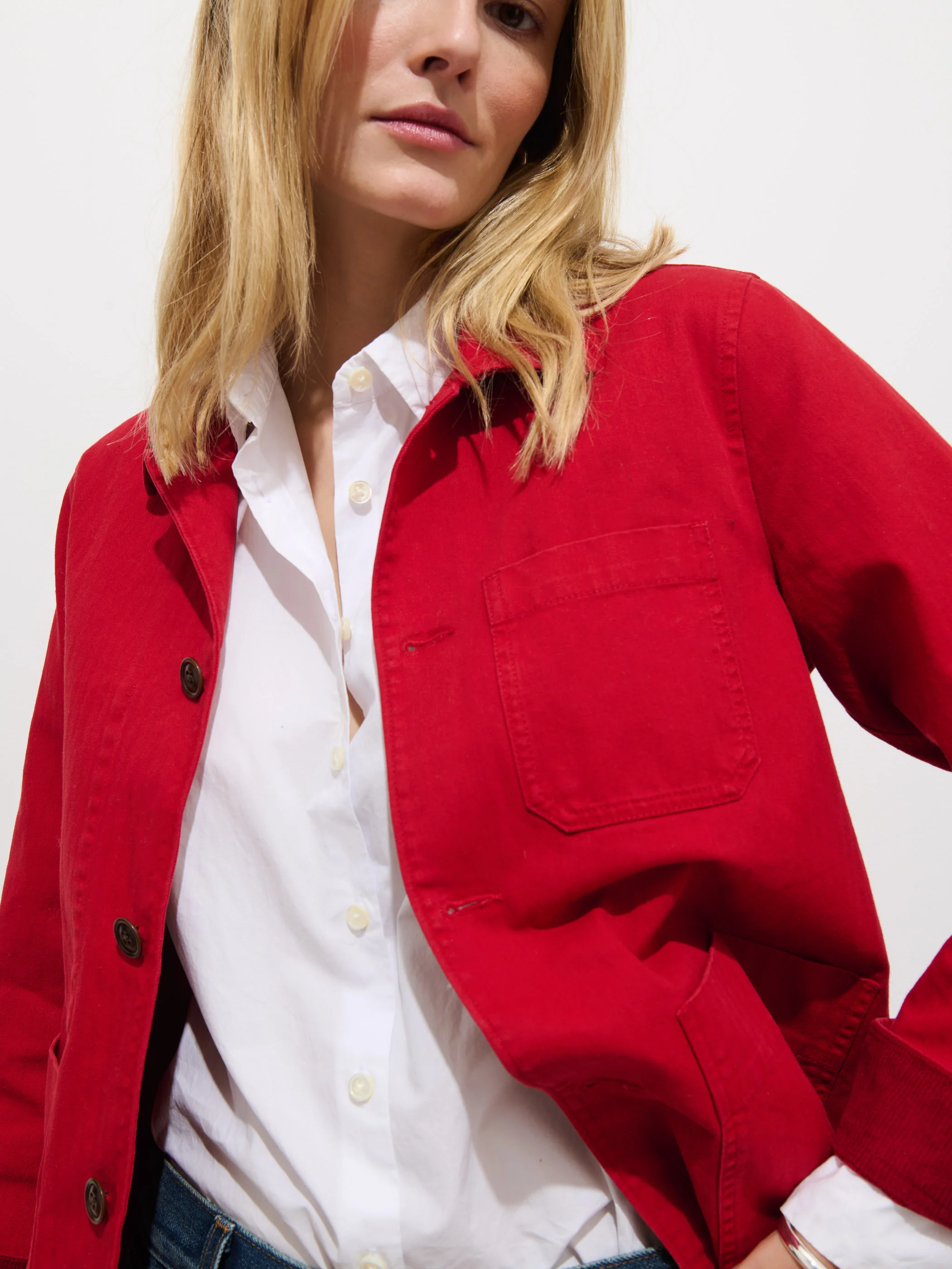 Britt Work Jacket In Herringbone - Image 4