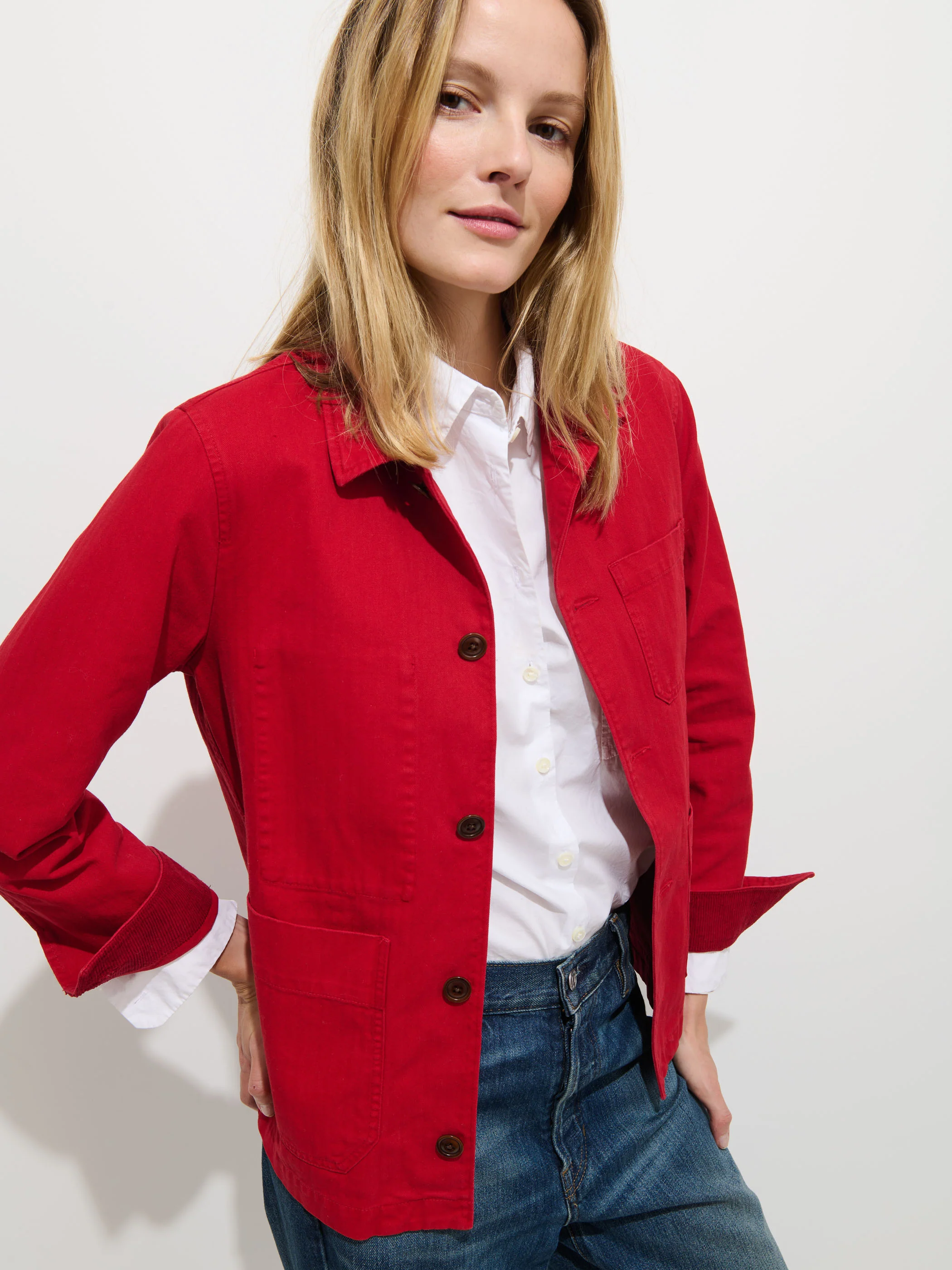 Britt Work Jacket In Herringbone - Image 5