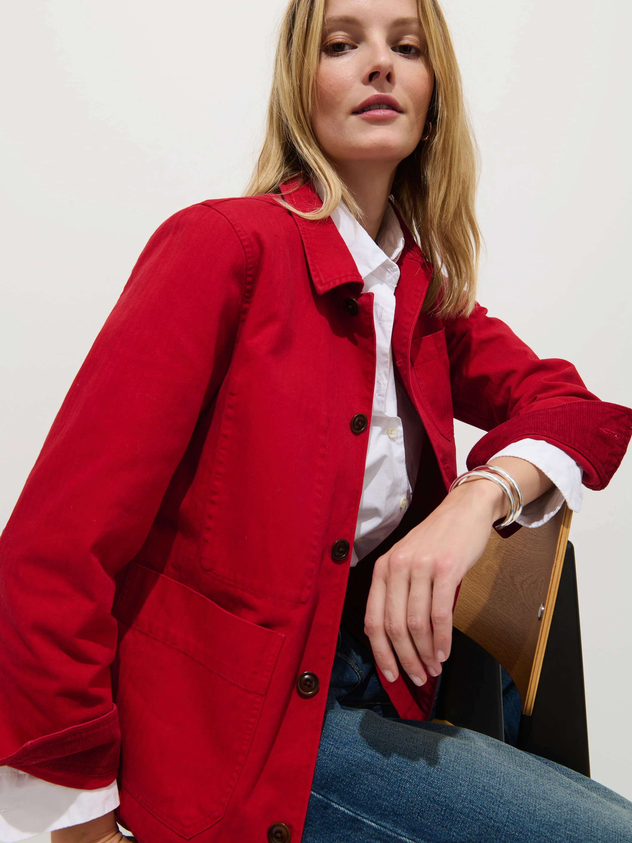Britt Work Jacket In Herringbone - Image 6