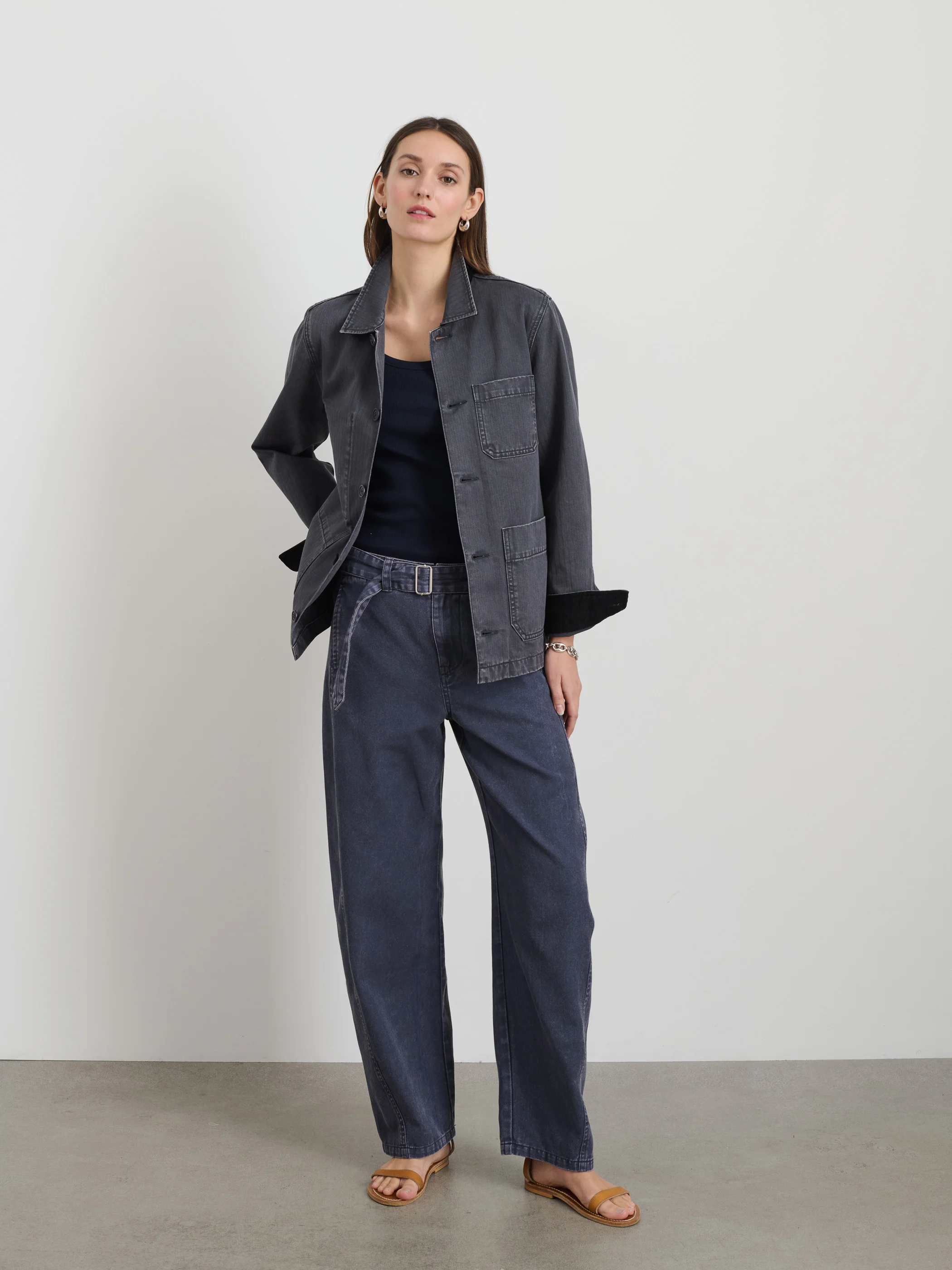 Britt Work Jacket In Herringbone - Image 3