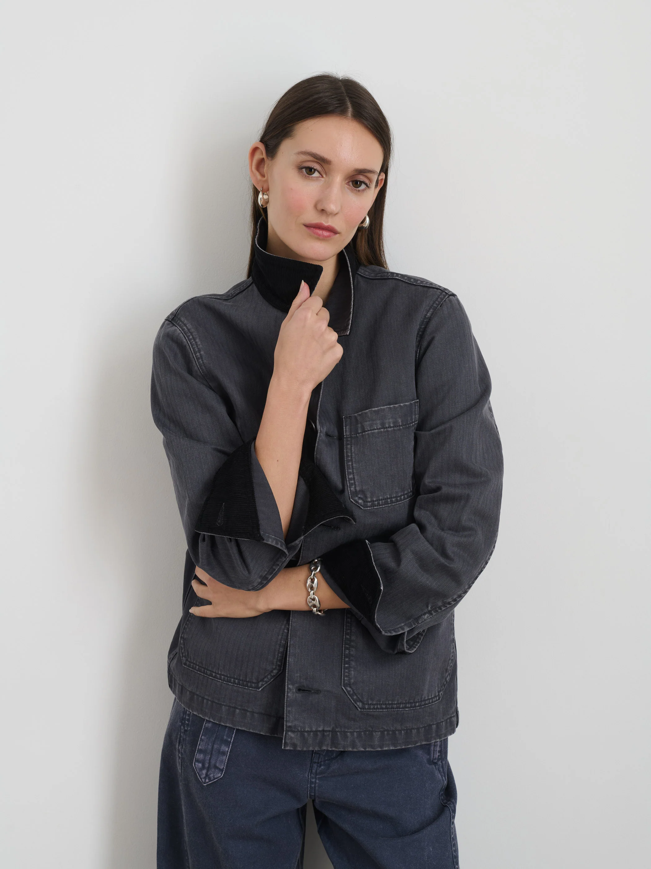 Britt Work Jacket In Herringbone - Image 6