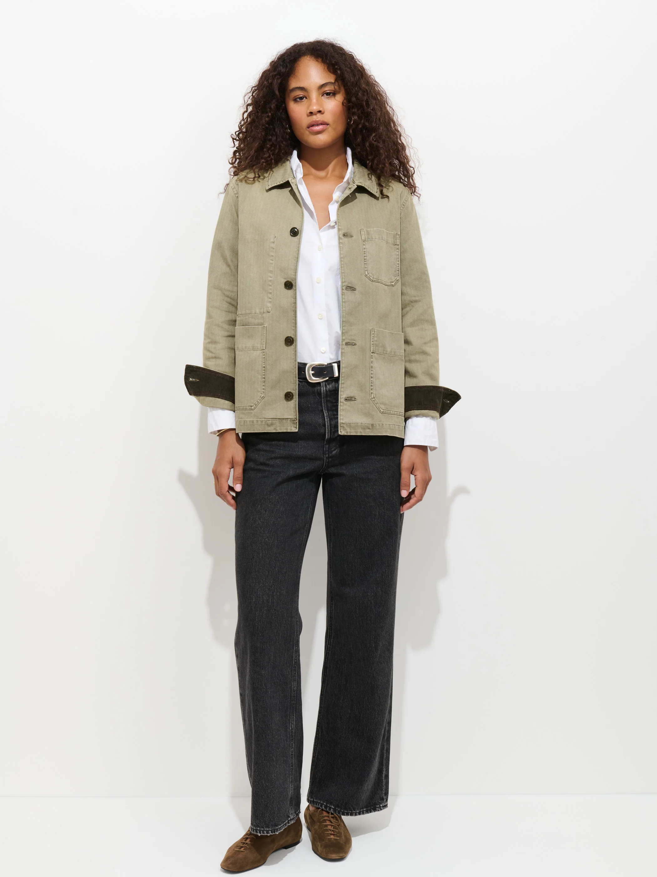 Britt Work Jacket In Herringbone - Image 3