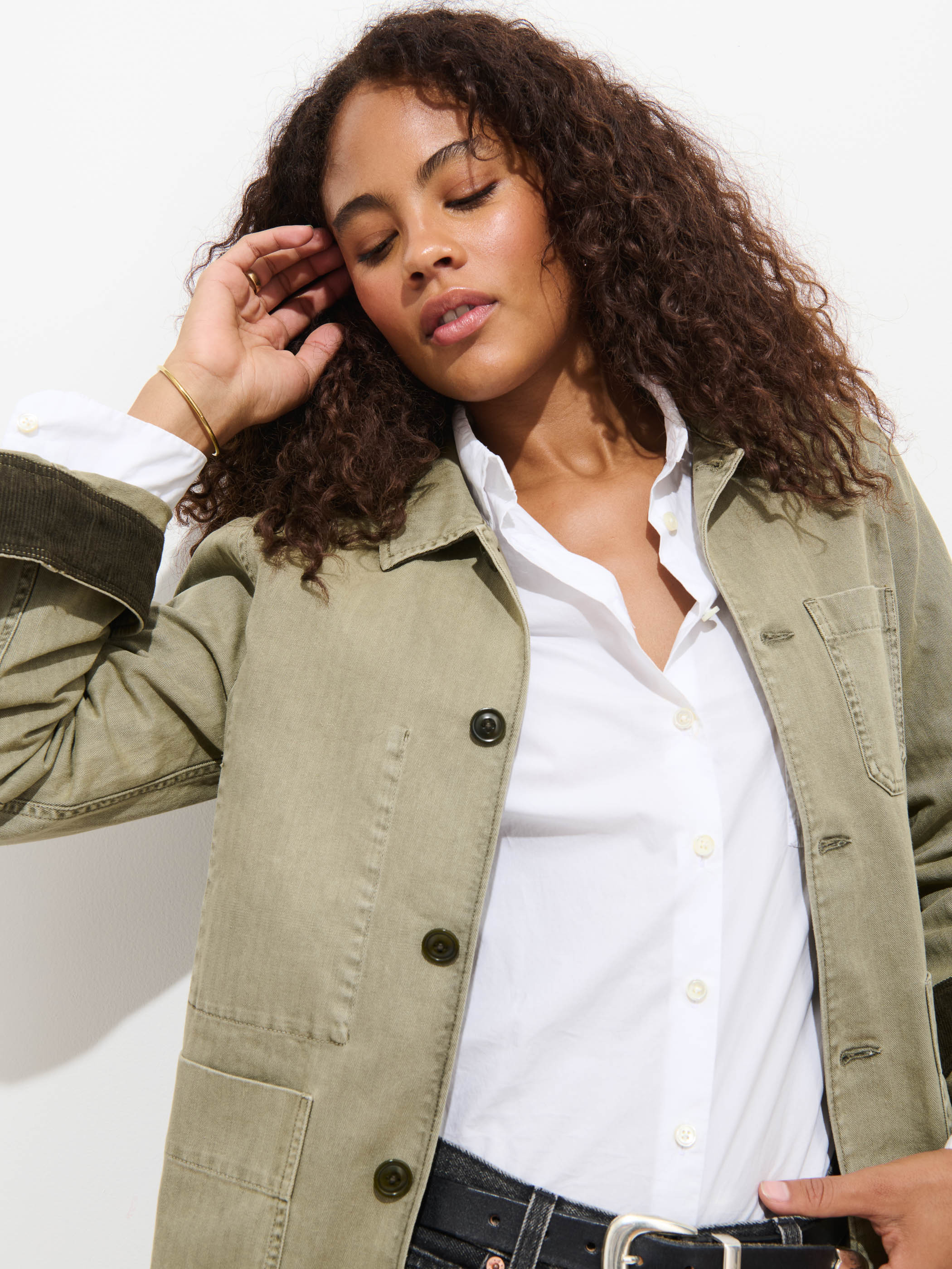 Britt Work Jacket In Herringbone - Image 4