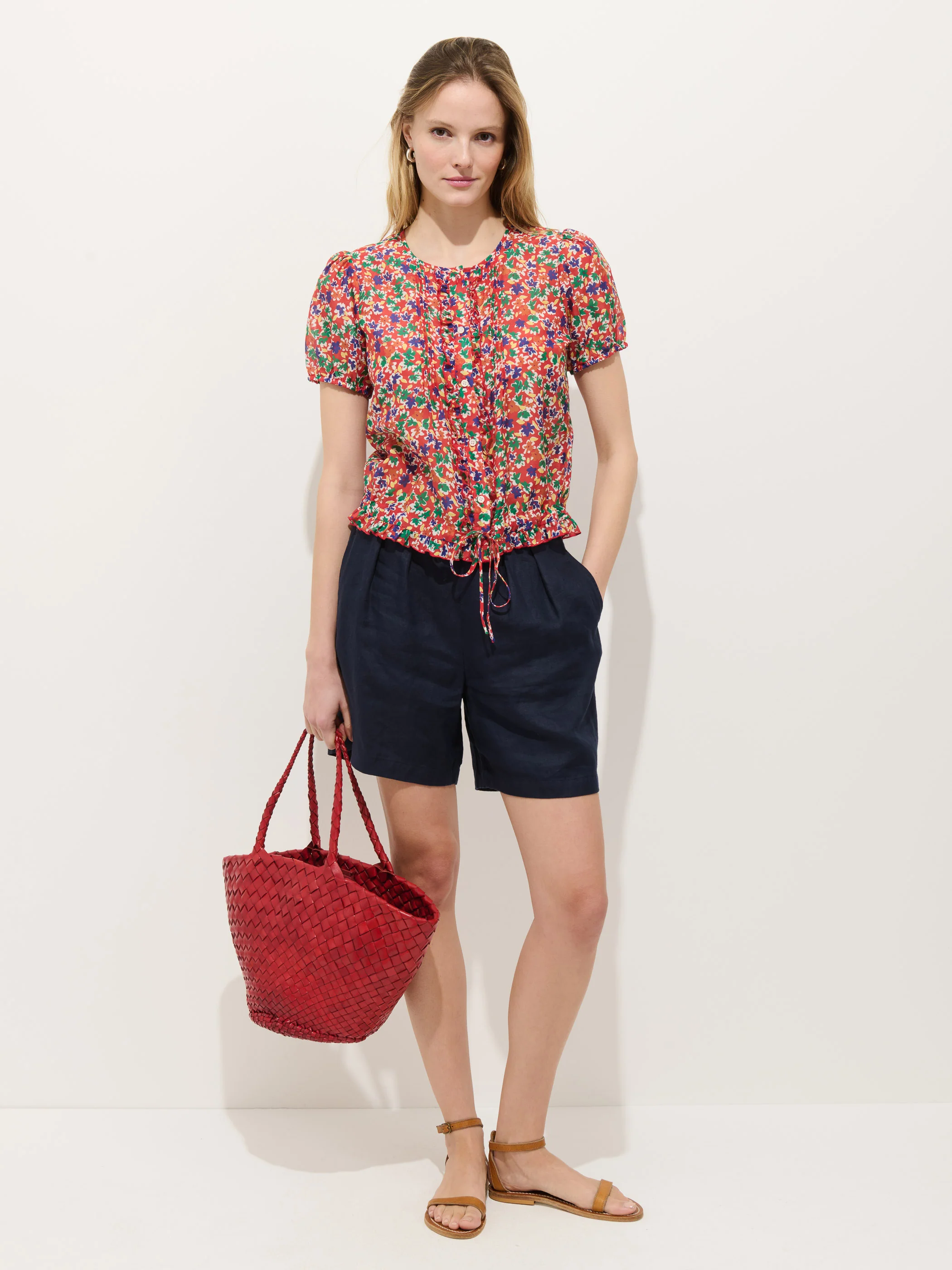 Brittany Floral Top In Cotton Silk - Image 3