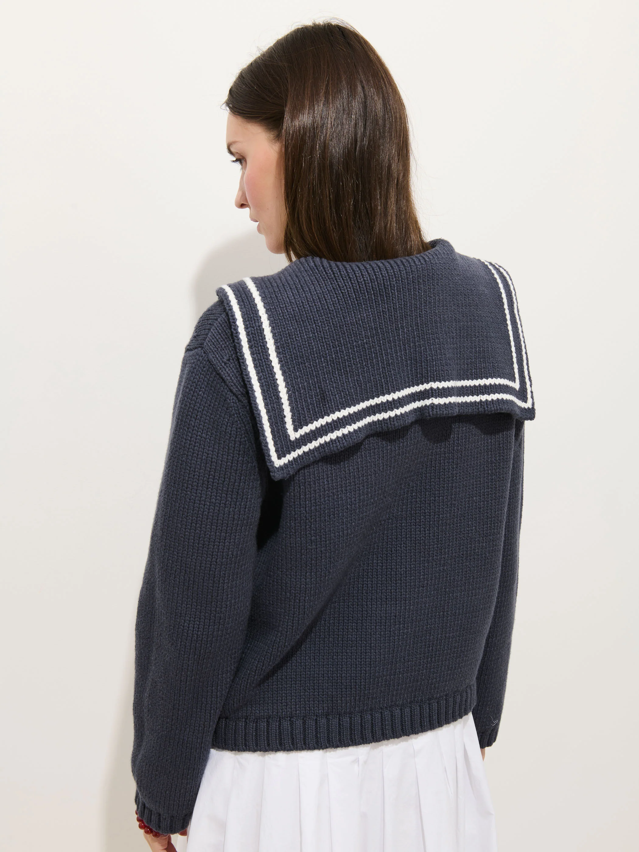 Cassie Sailor Cardigan 
In Cotton Blend - Image 5
