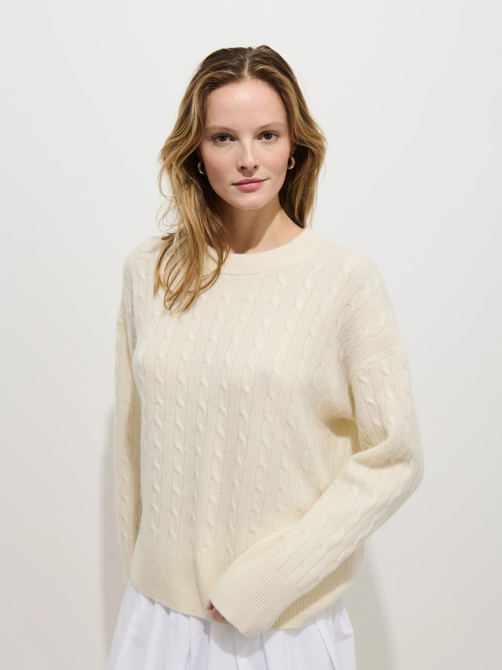 Charlie Cable Sweater In Cashmere