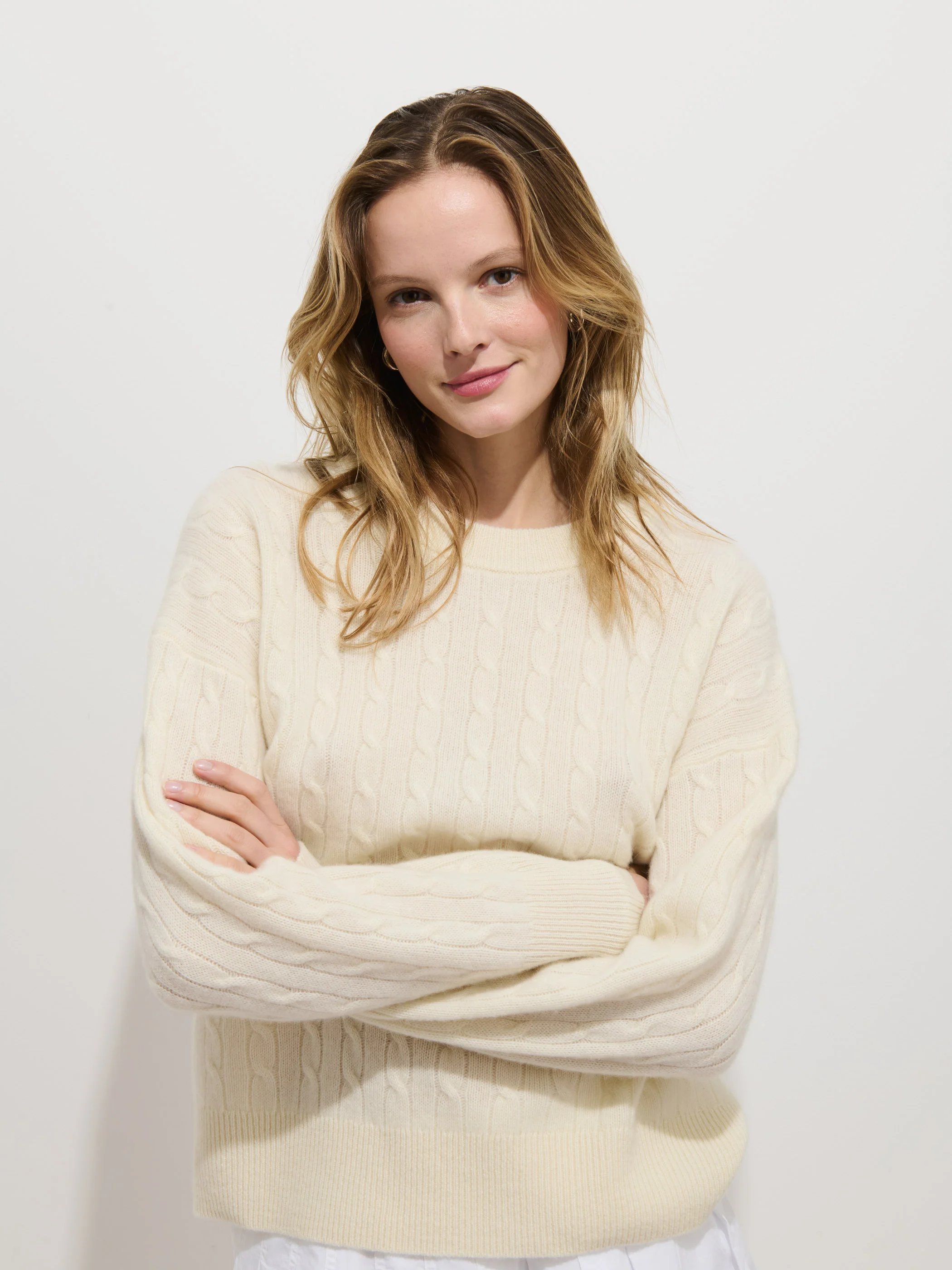 Charlie Cable Sweater In Cashmere - Image 3