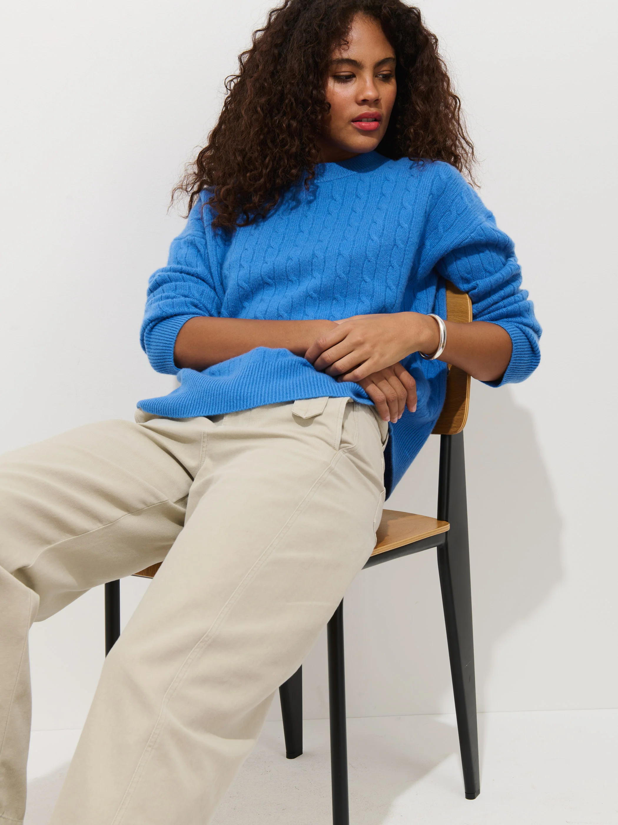 Charlie Cable Sweater In Cashmere - Image 4