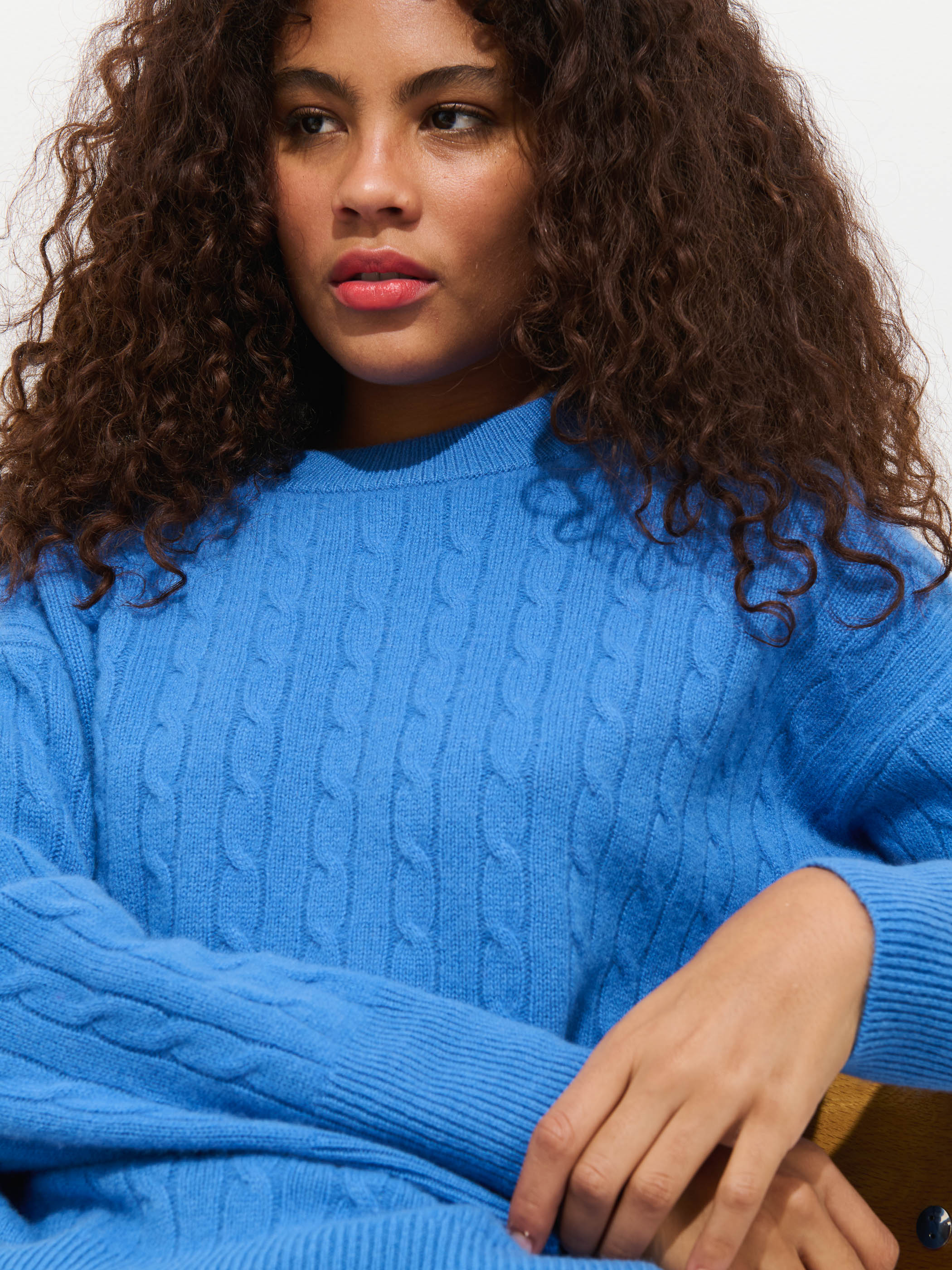 Charlie Cable Sweater In Cashmere - Image 5