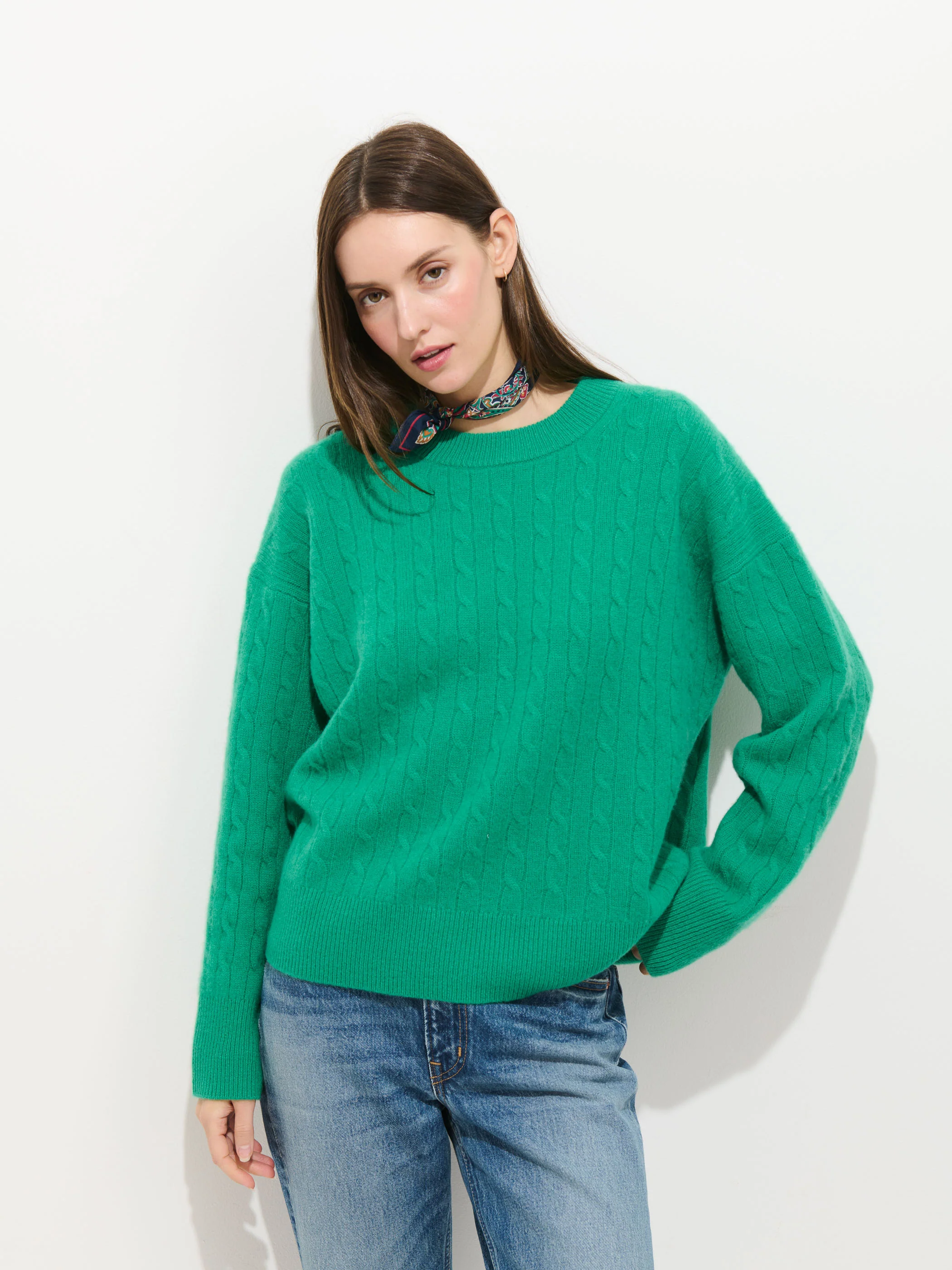 Charlie Cable Sweater In Cashmere