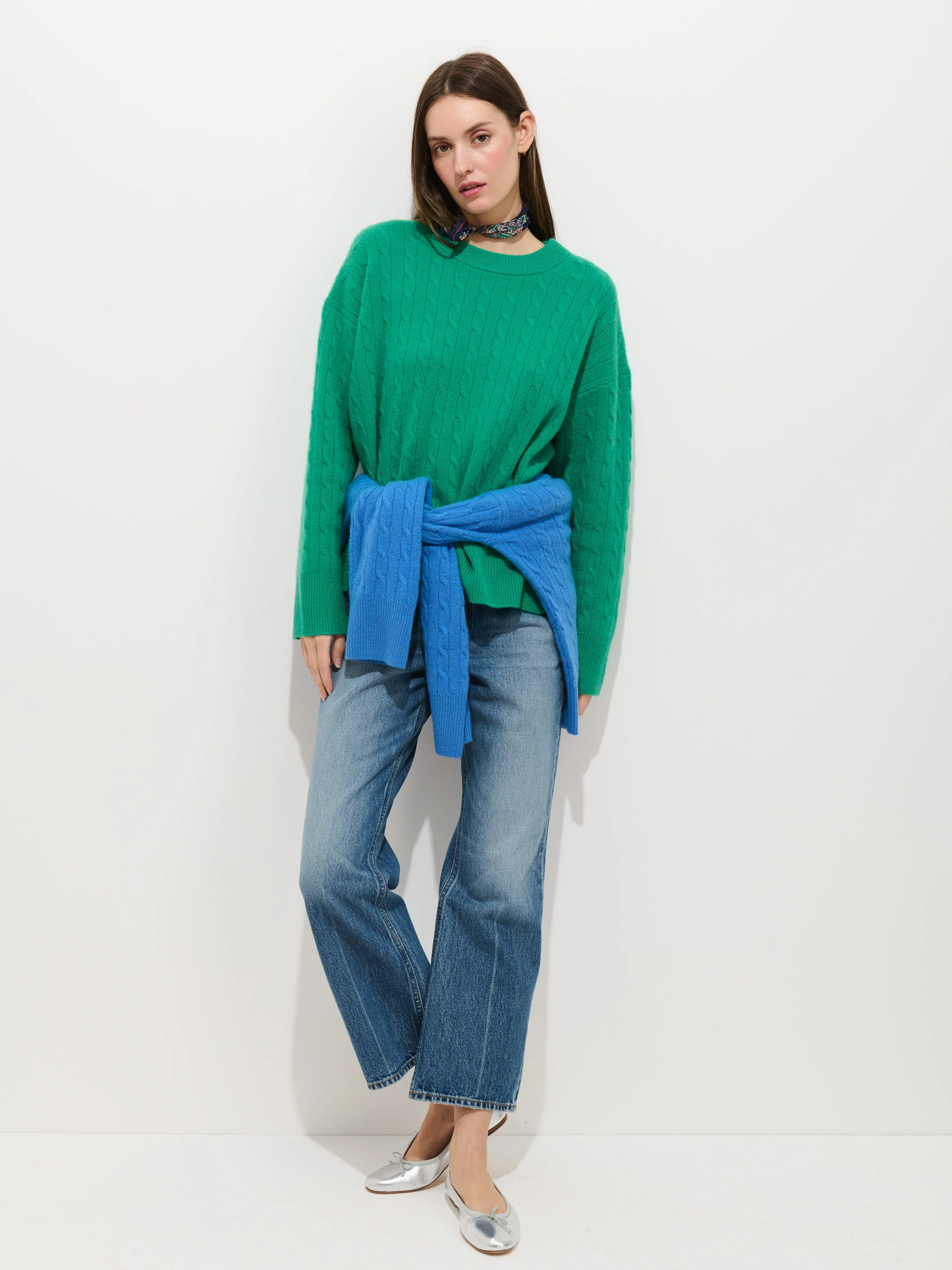 Charlie Cable Sweater In Cashmere - Image 3