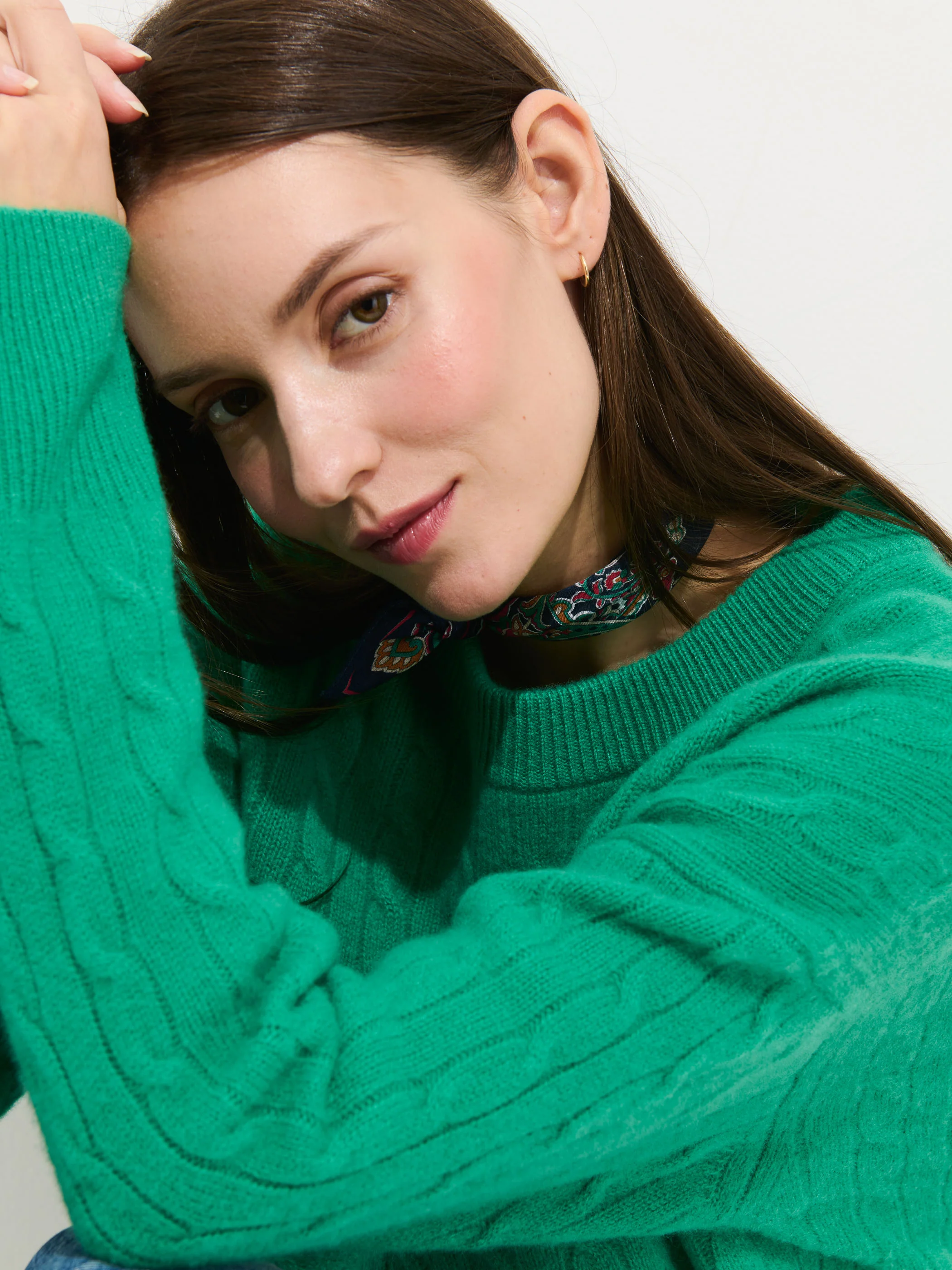 Charlie Cable Sweater In Cashmere - Image 4