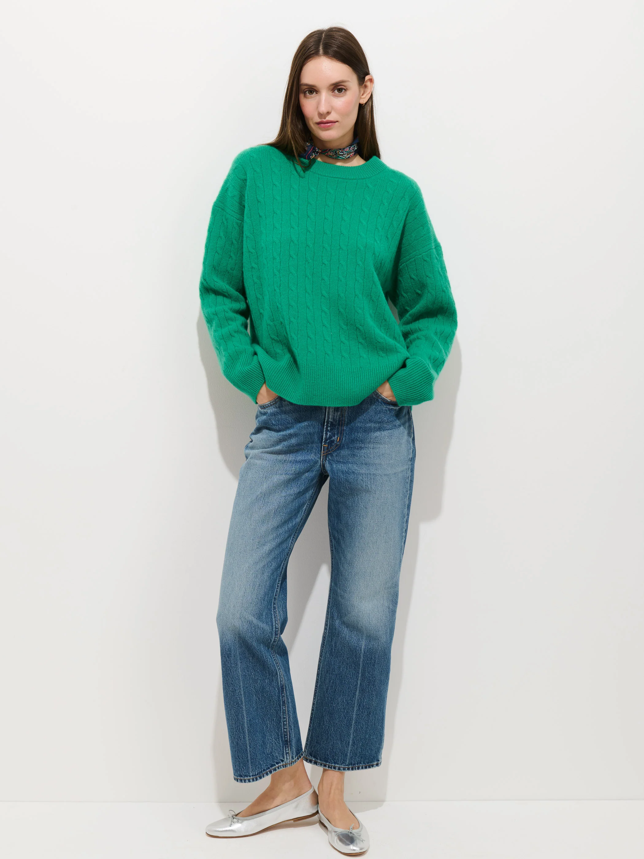Charlie Cable Sweater In Cashmere - Image 5