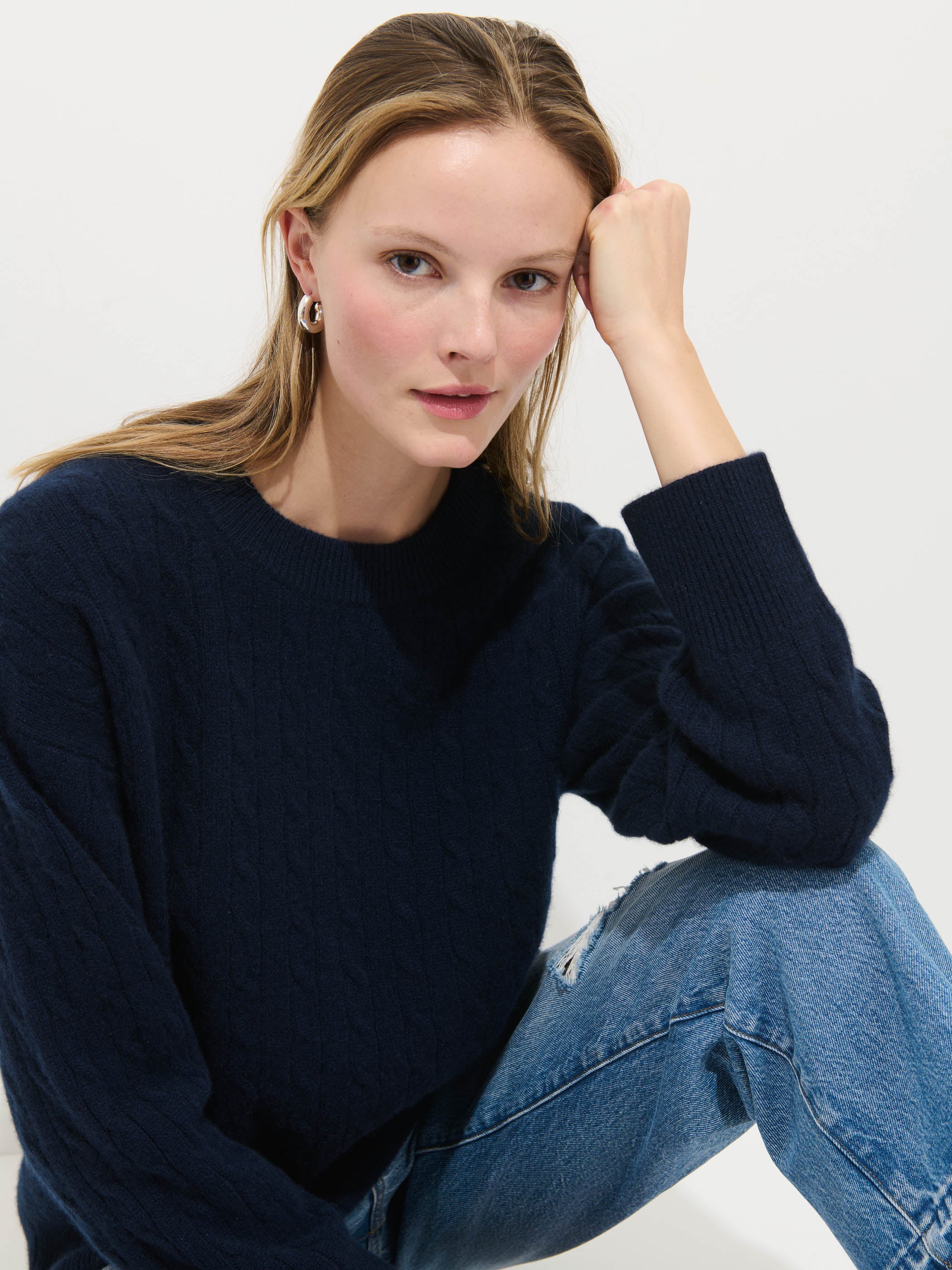 Charlie Cable Sweater In Cashmere - Image 4