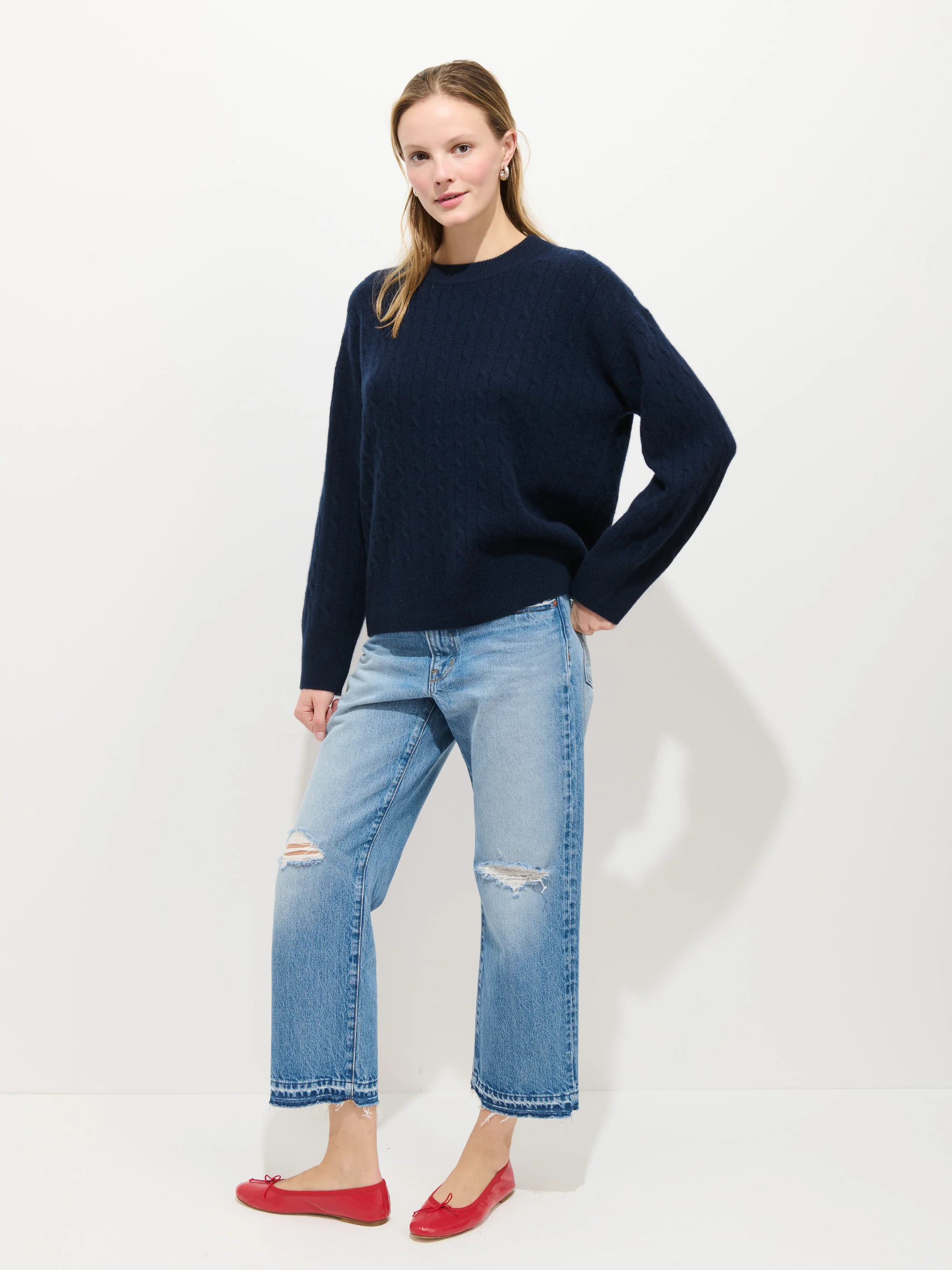 Charlie Cable Sweater In Cashmere - Image 5