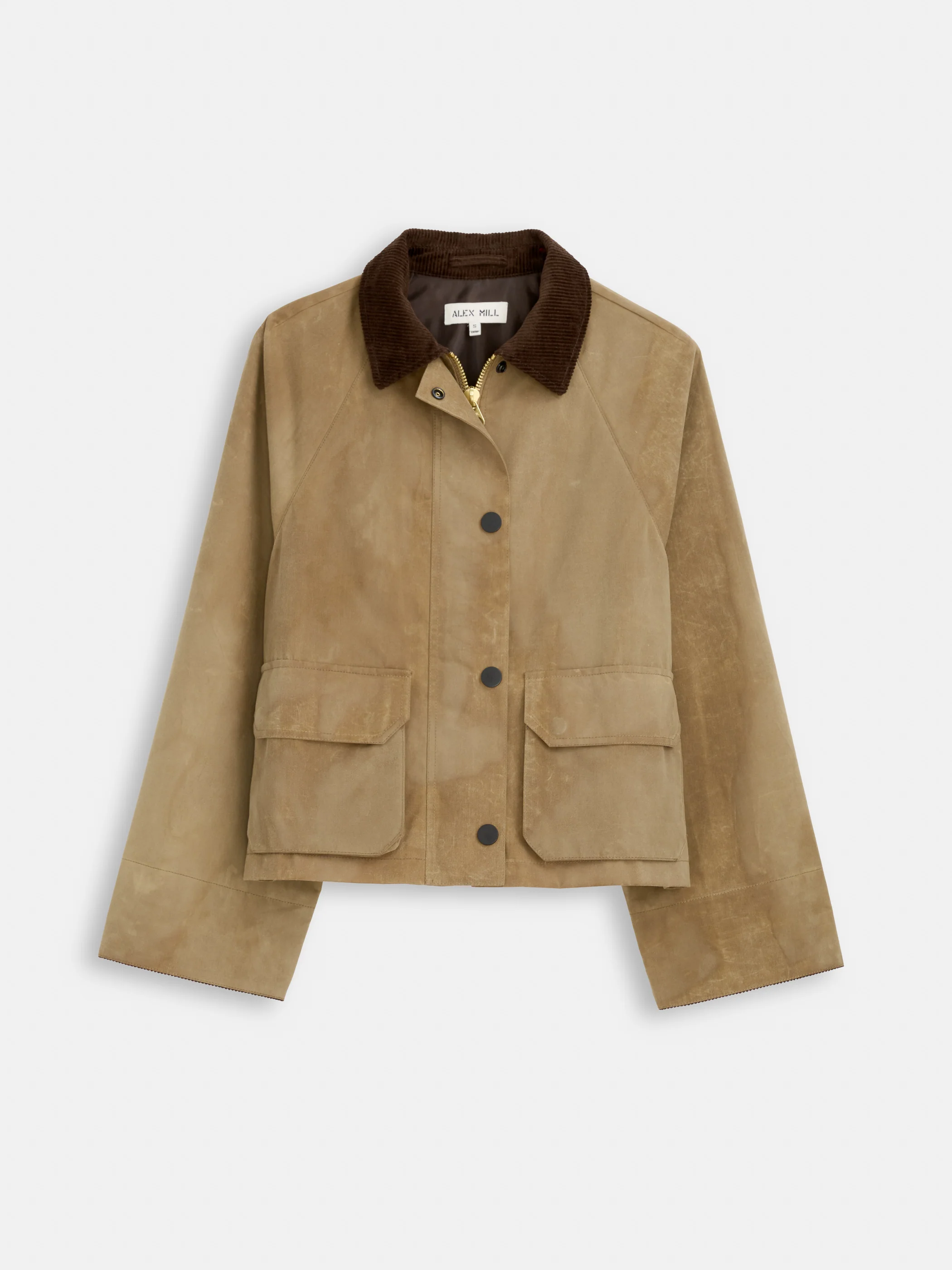 Chiltern Cropped Jacket In Waxed Canvas - Image 2