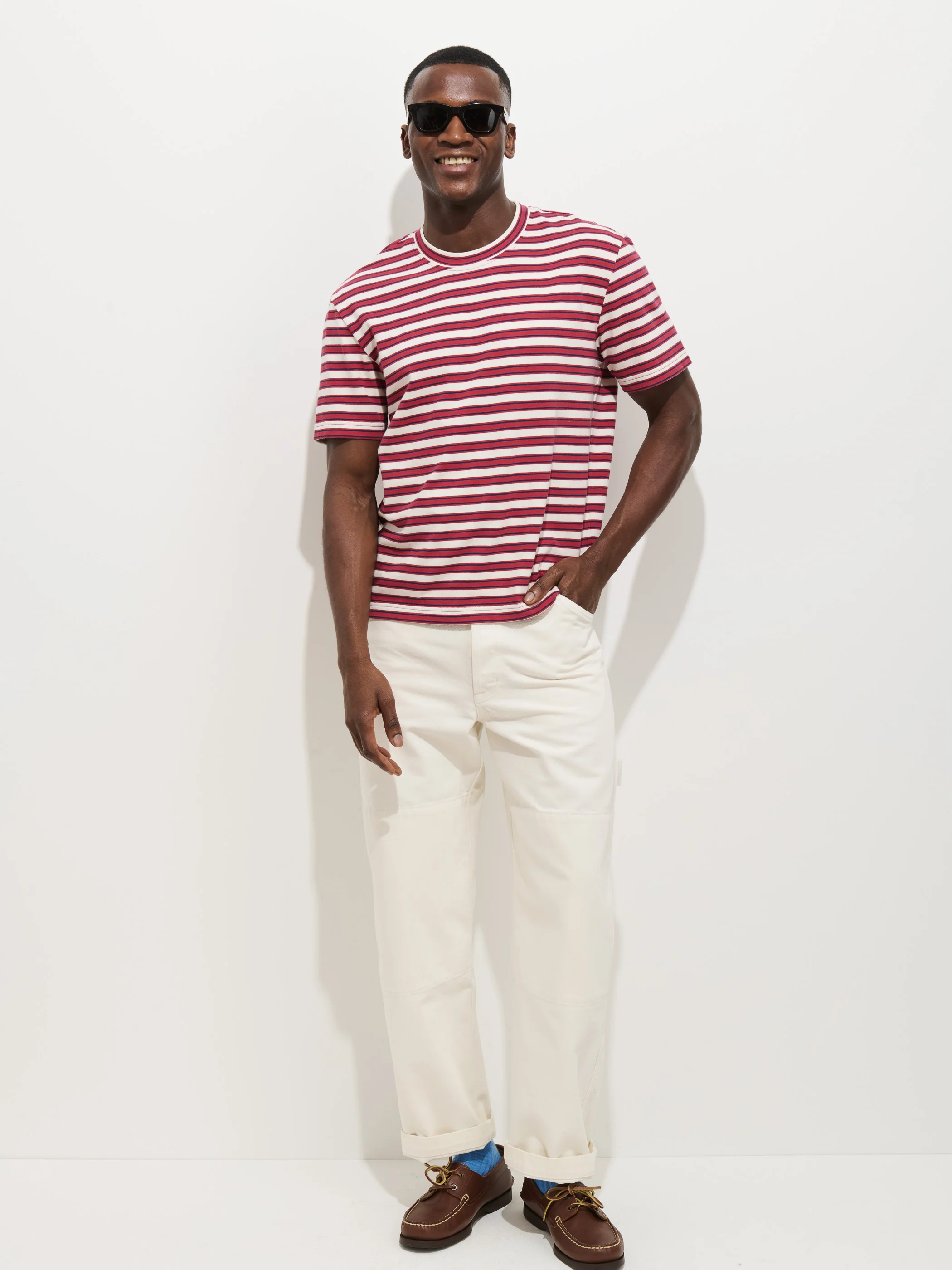 Crosby Striped Tee In Heavy Slub Cotton - Image 3