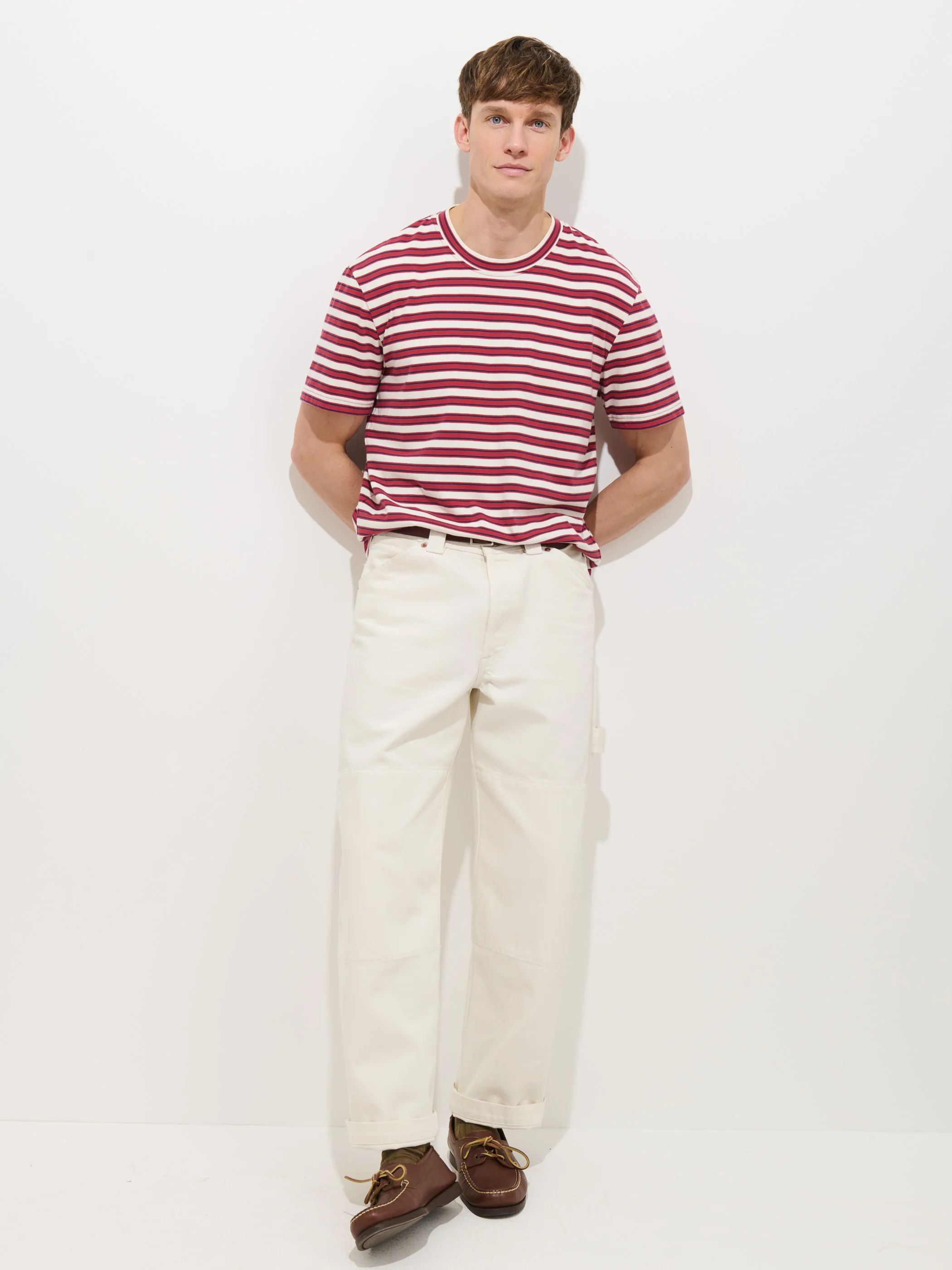 Crosby Striped Tee In Heavy Slub Cotton - Image 5