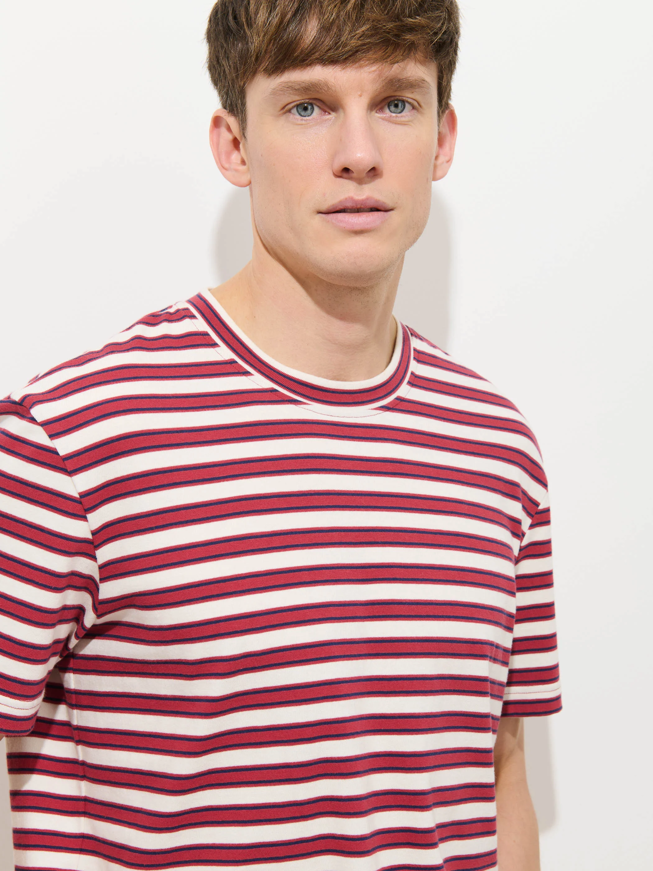 Crosby Striped Tee In Heavy Slub Cotton - Image 7