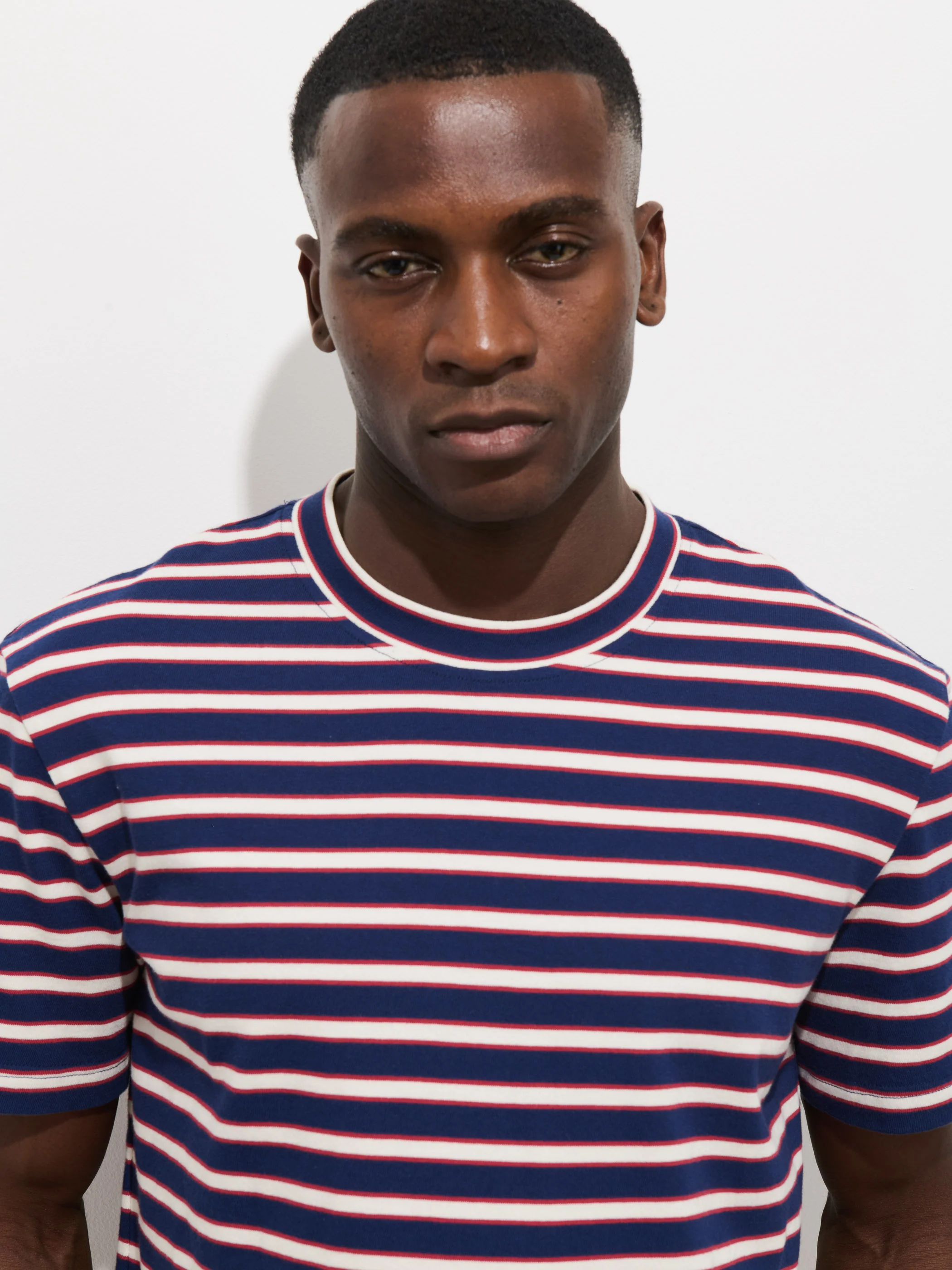 Crosby Striped Tee In Heavy Slub Cotton - Image 3
