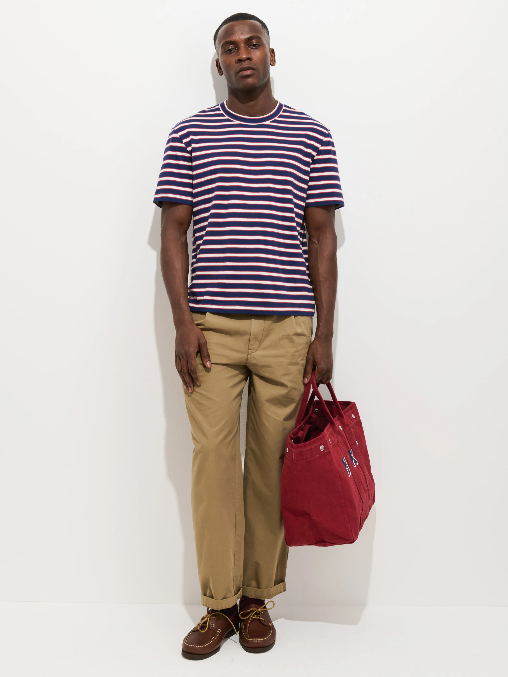 Crosby Striped Tee In Heavy Slub Cotton - Image 4