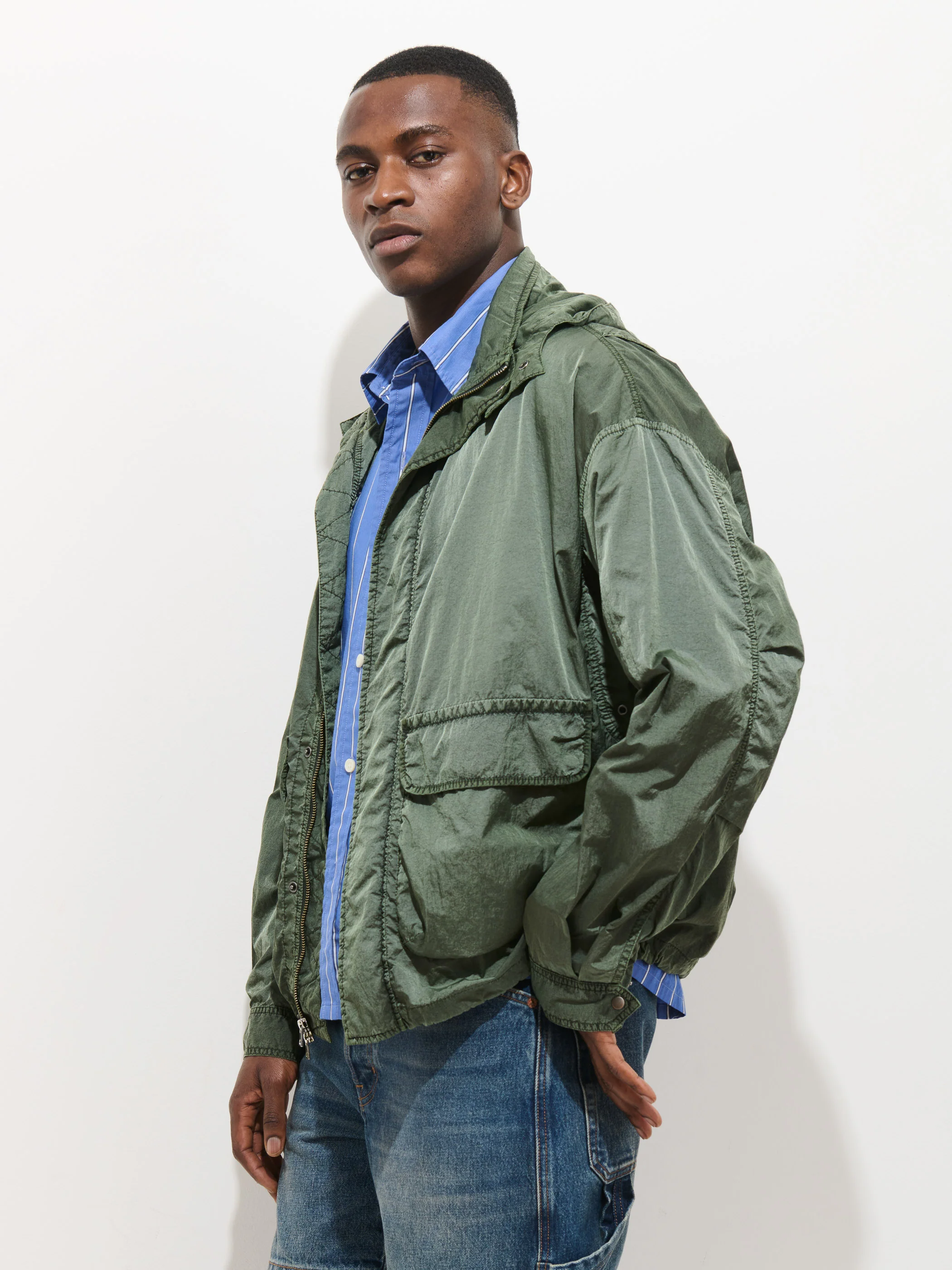 David Windbreaker In Crinkle Nylon - Image 7